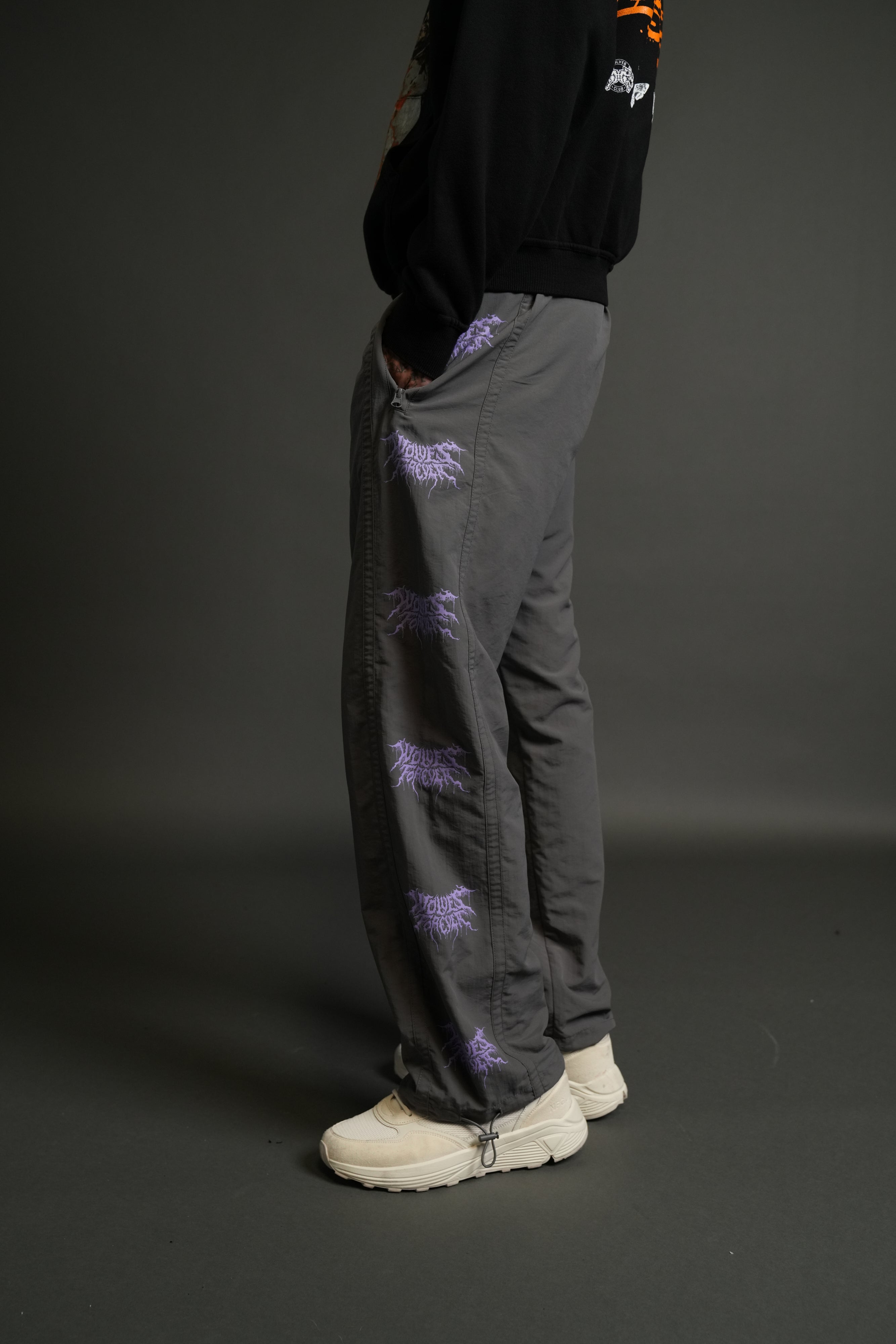 Drip Hesh Remind Track Pants in Wolf Gray