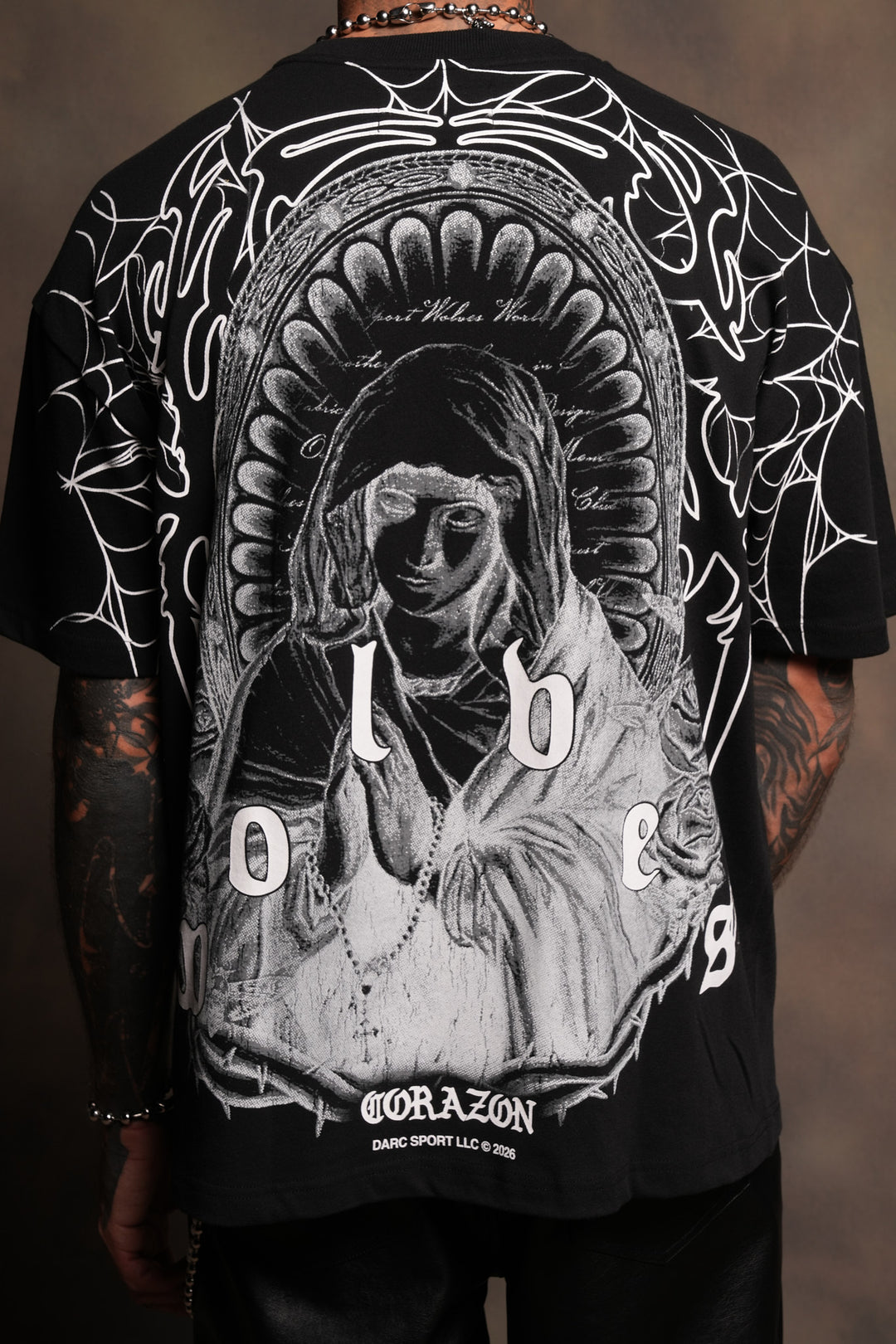 Sacred Lady Premium Oversized Tee In Black