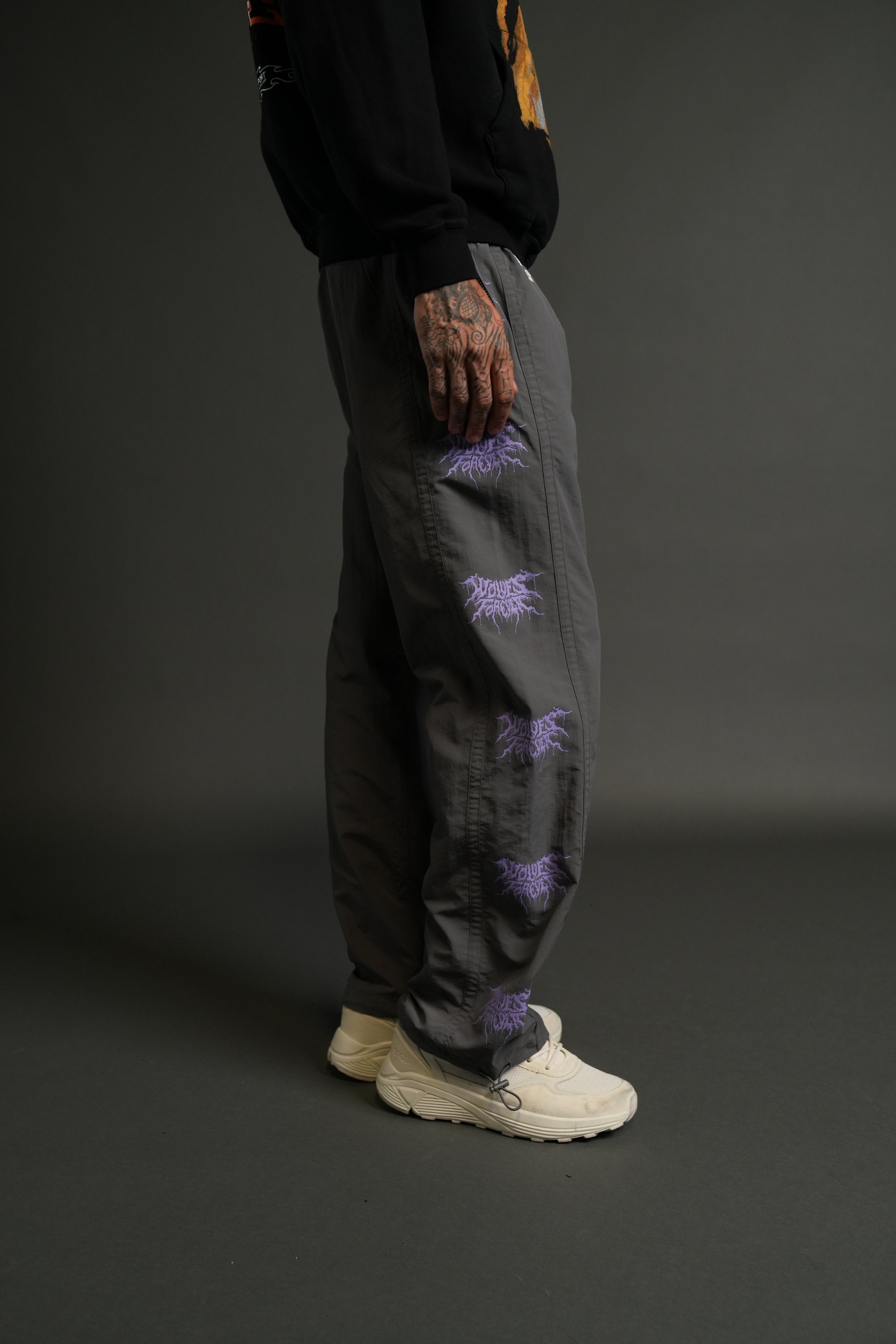 Drip Hesh Remind Track Pants in Wolf Gray