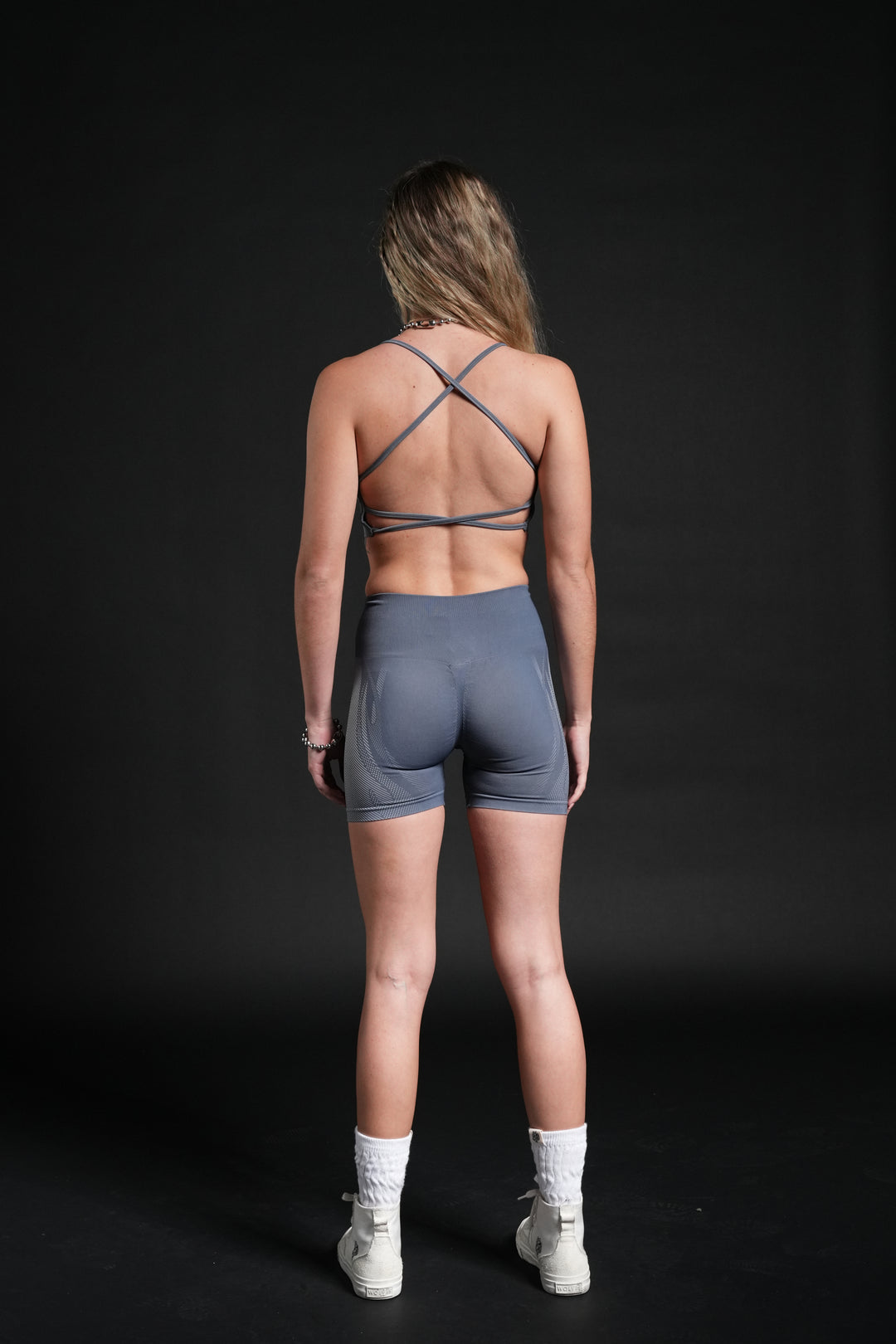 Moto Halftone Layla Soft Seamless Bra in Charcoal Blue