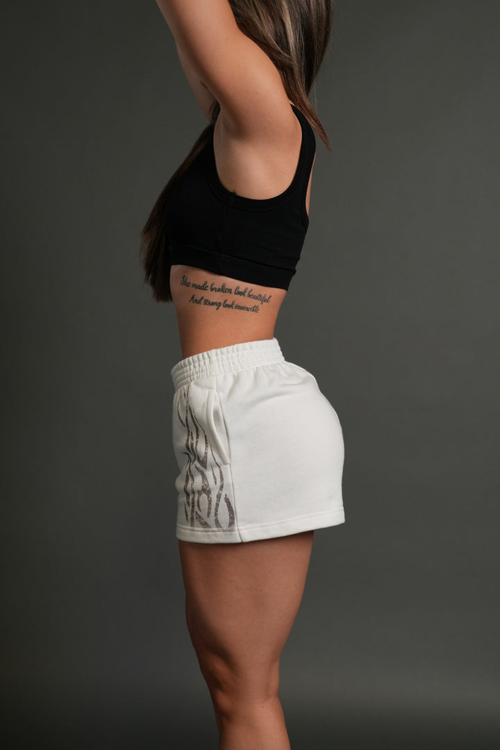 Finite Flame Ellie Sweat Shorts in Cream
