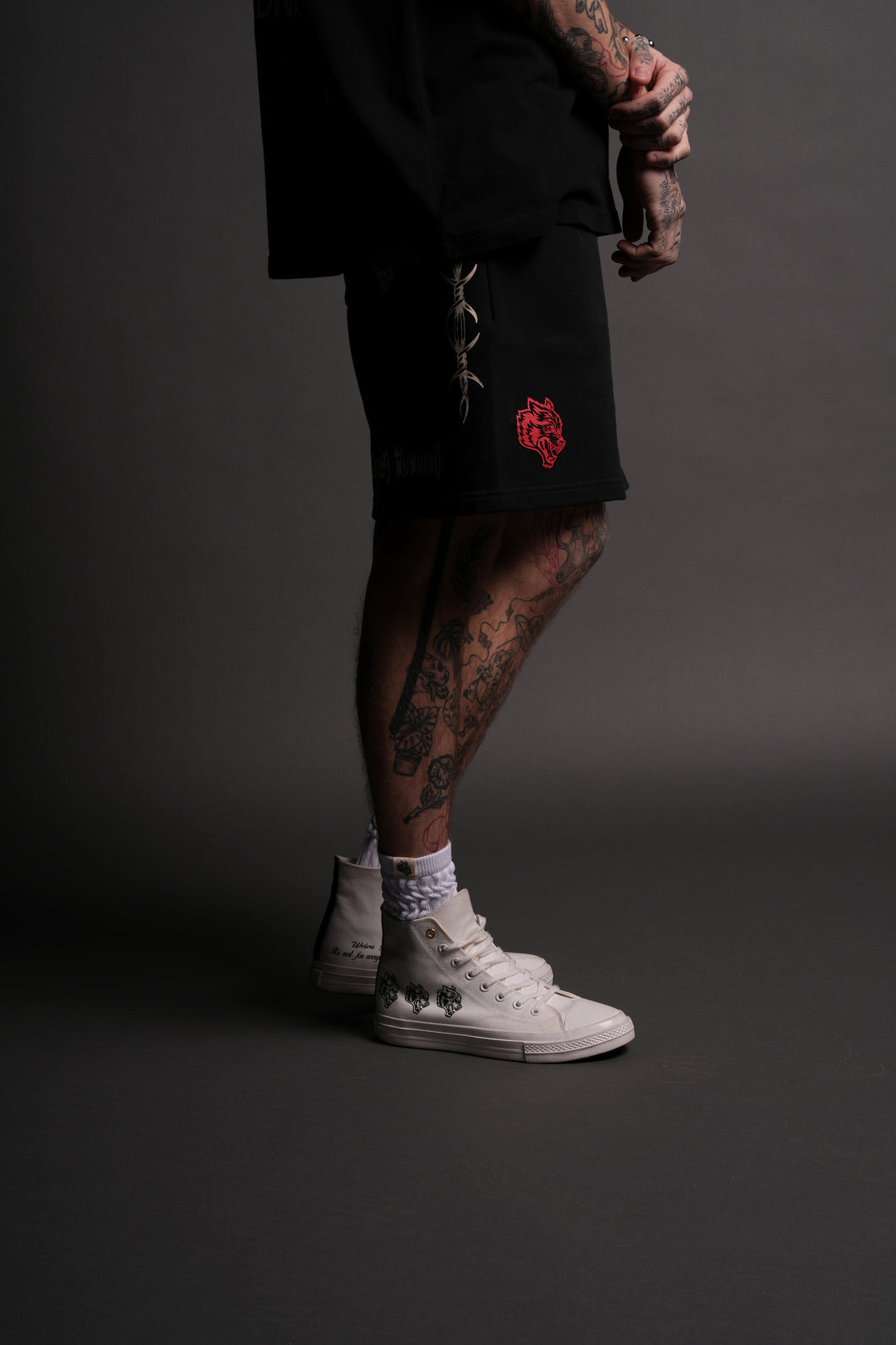 Live Or Die Oversized Post Lounge Sweat Shorts in Black