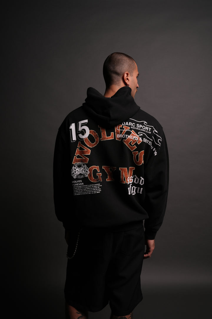 Wolves Gym V2 "Pierce" Hoodie in Black