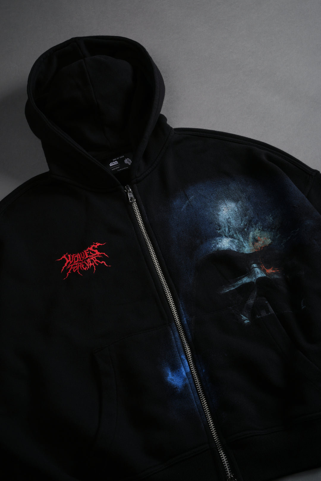 Vader Vex Double Zip Hoodie in Black