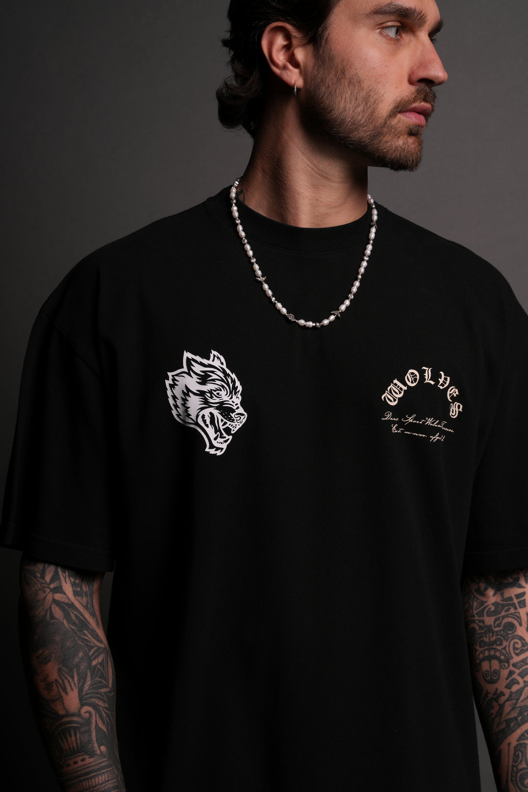 Hall Of The Slain "Premium" Oversized Tee in Black