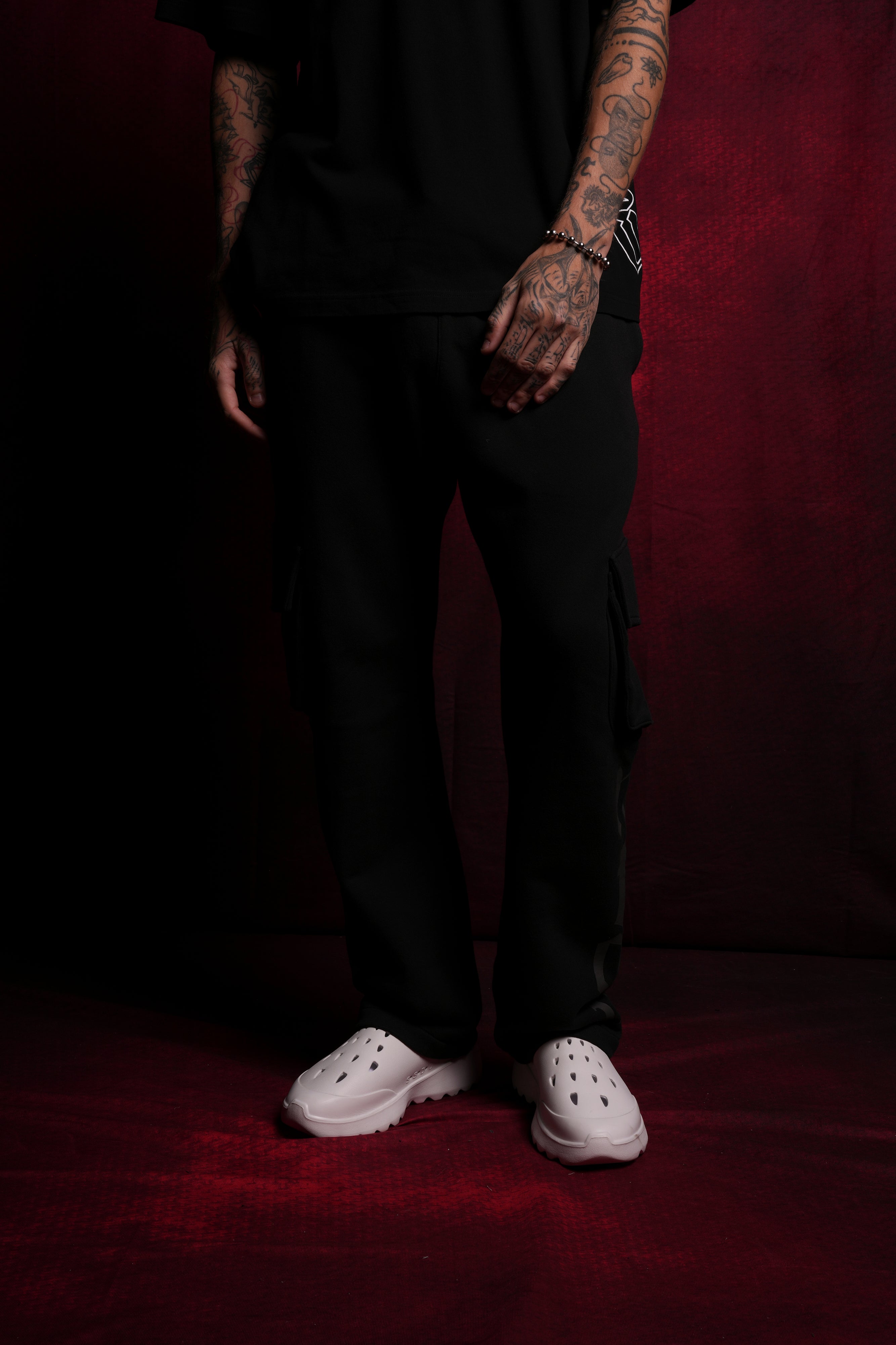 Our Mantra Bigelow Cargo Sweat Pants in Black