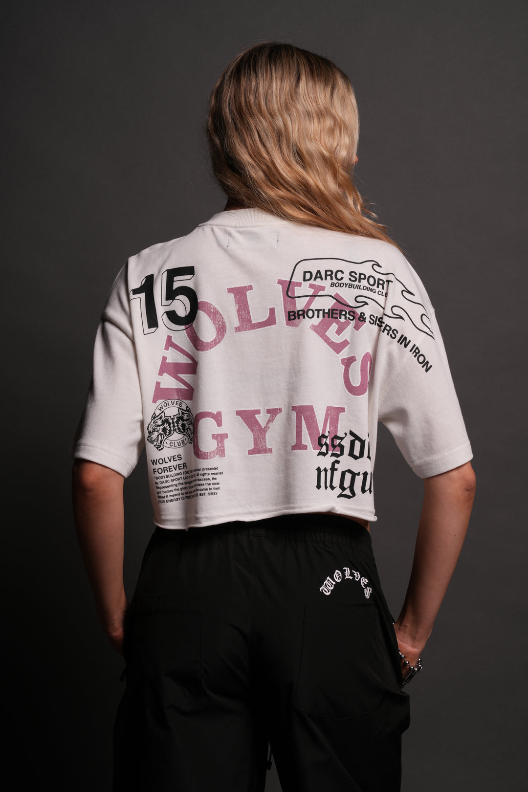 Wolves Gym V2 "Premium" Oversized (Cropped) Tee in Cream