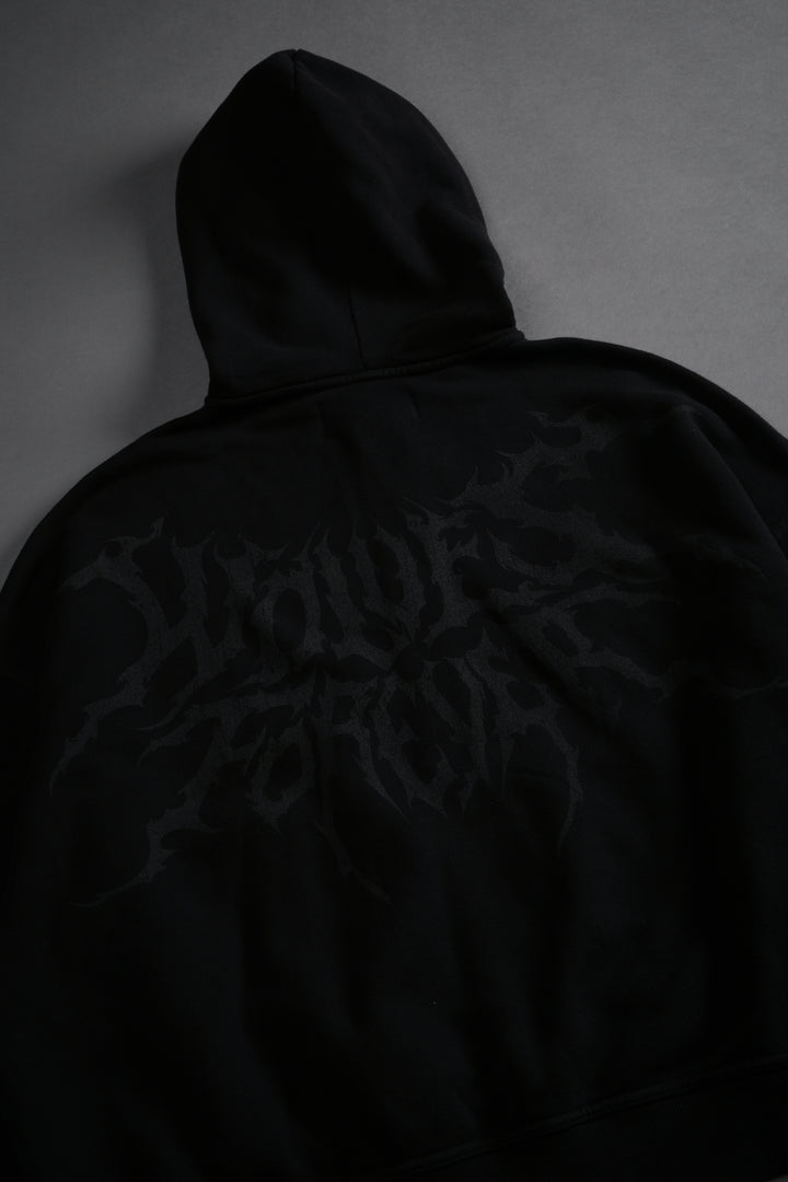 Vader Vex Double Zip Hoodie in Black