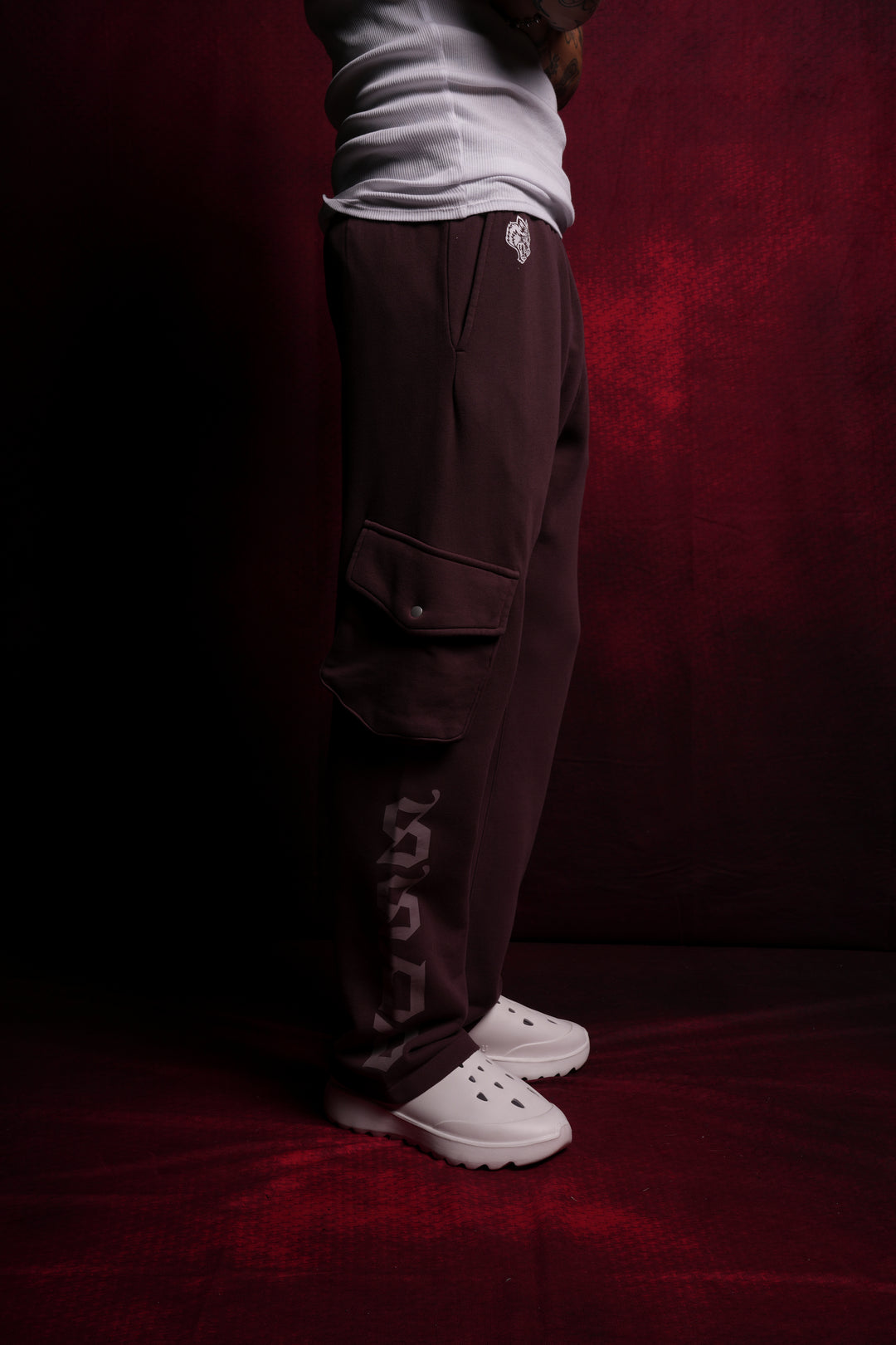 Our Mantra Bigelow Cargo Sweat Pants in Darc Purple