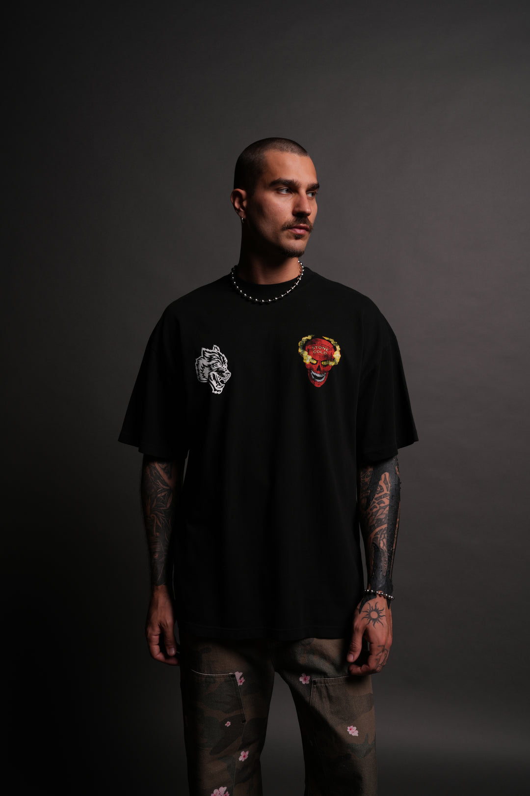 Stone Cold "Premium" Oversized Tee in Black