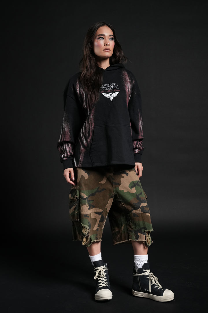 Dark Flame Moaty Hoodie in Black