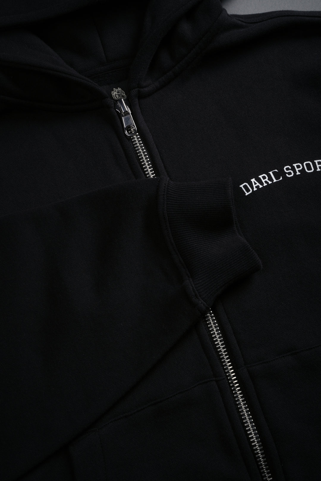 Inner Wolf Vex Double Zip Hoodie in Black