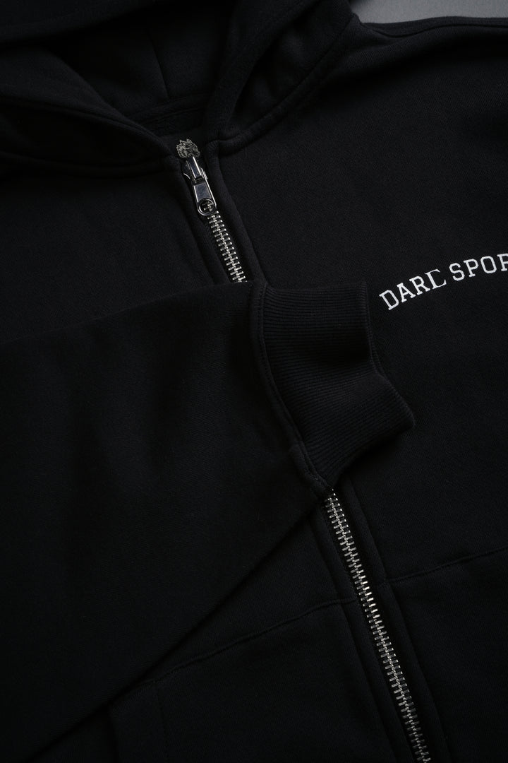 Inner Wolf Vex Double Zip Hoodie in Black