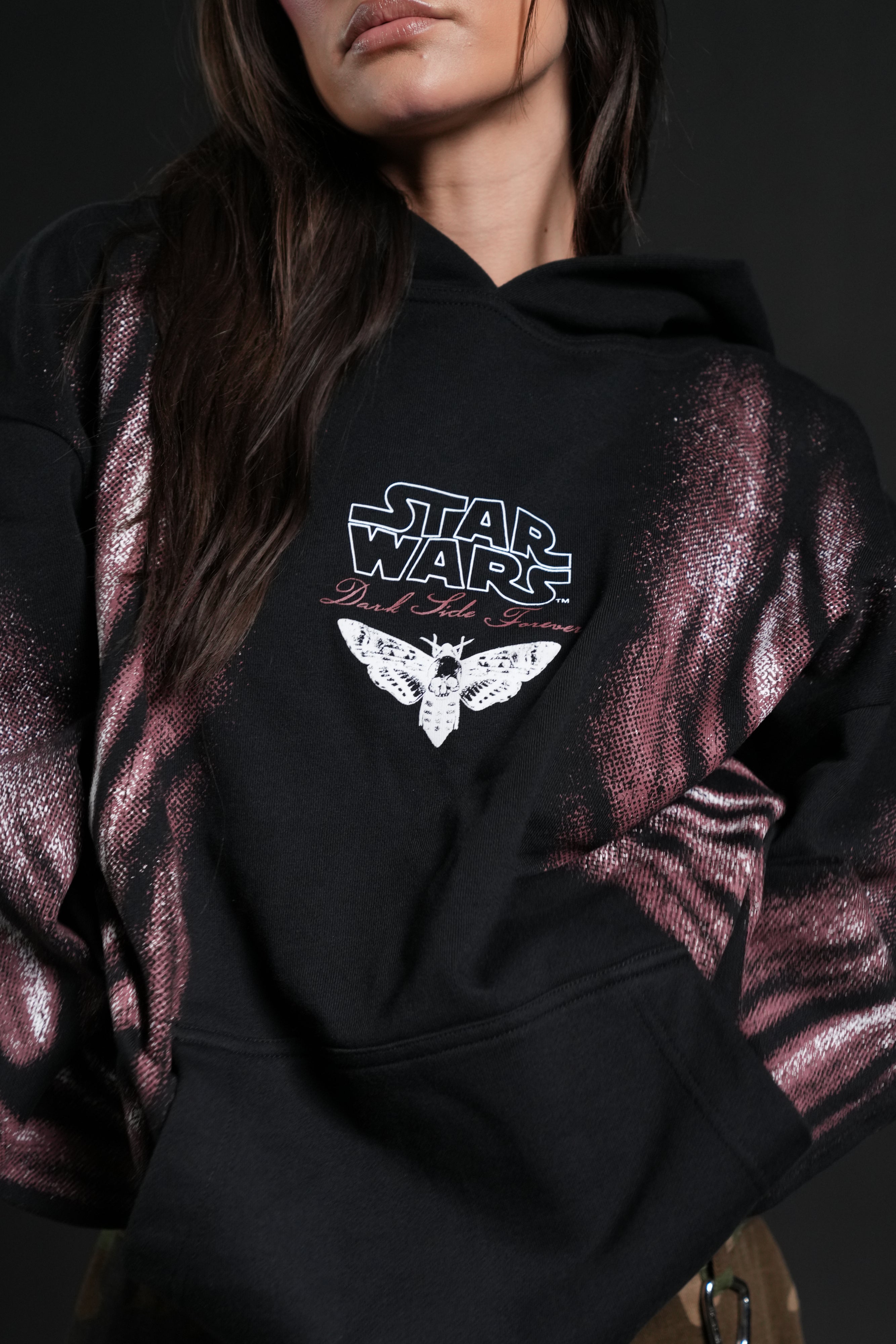 Dark Flame Moaty Hoodie in Black