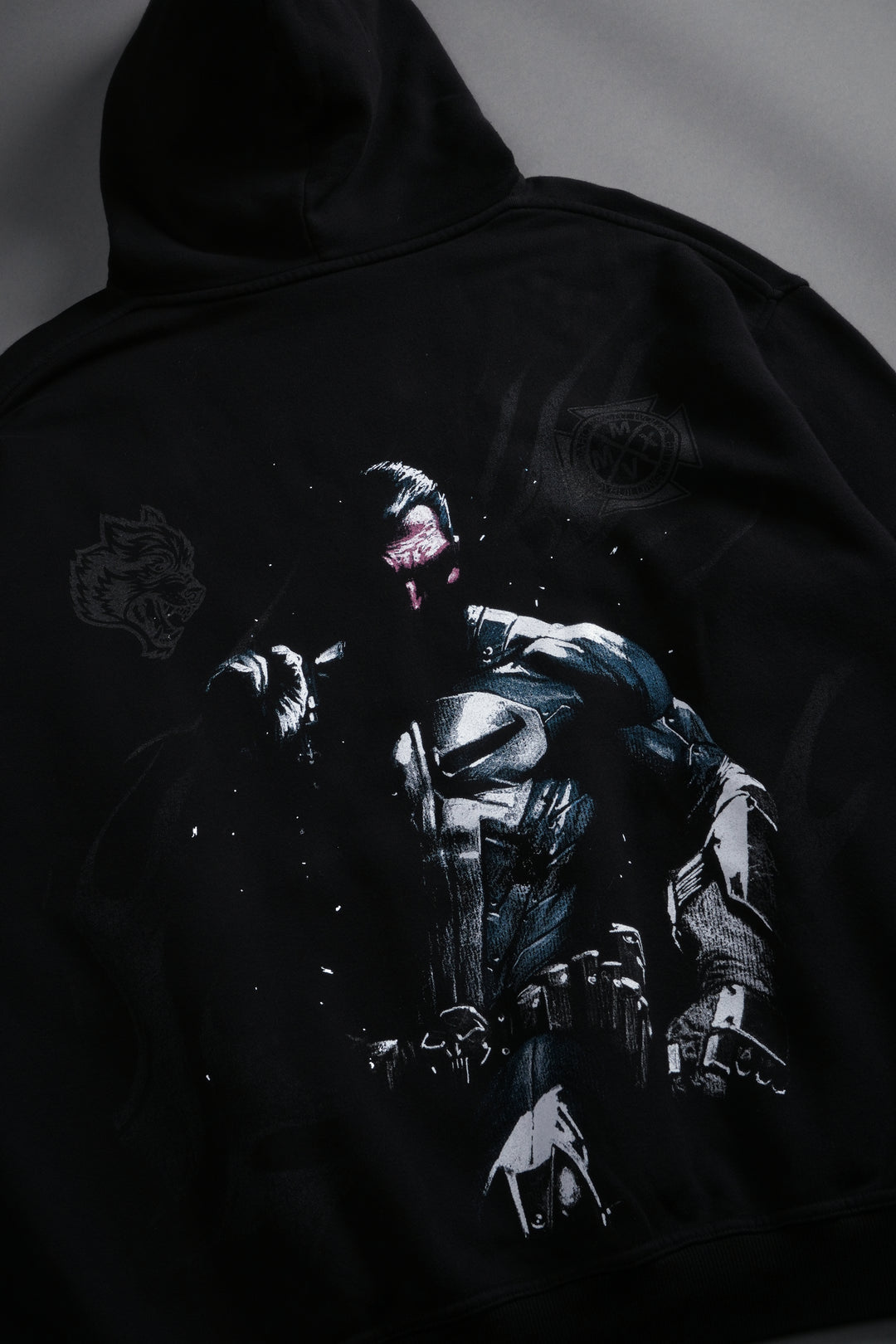 Punisher "Box Cut" Pierce Hoodie in Black
