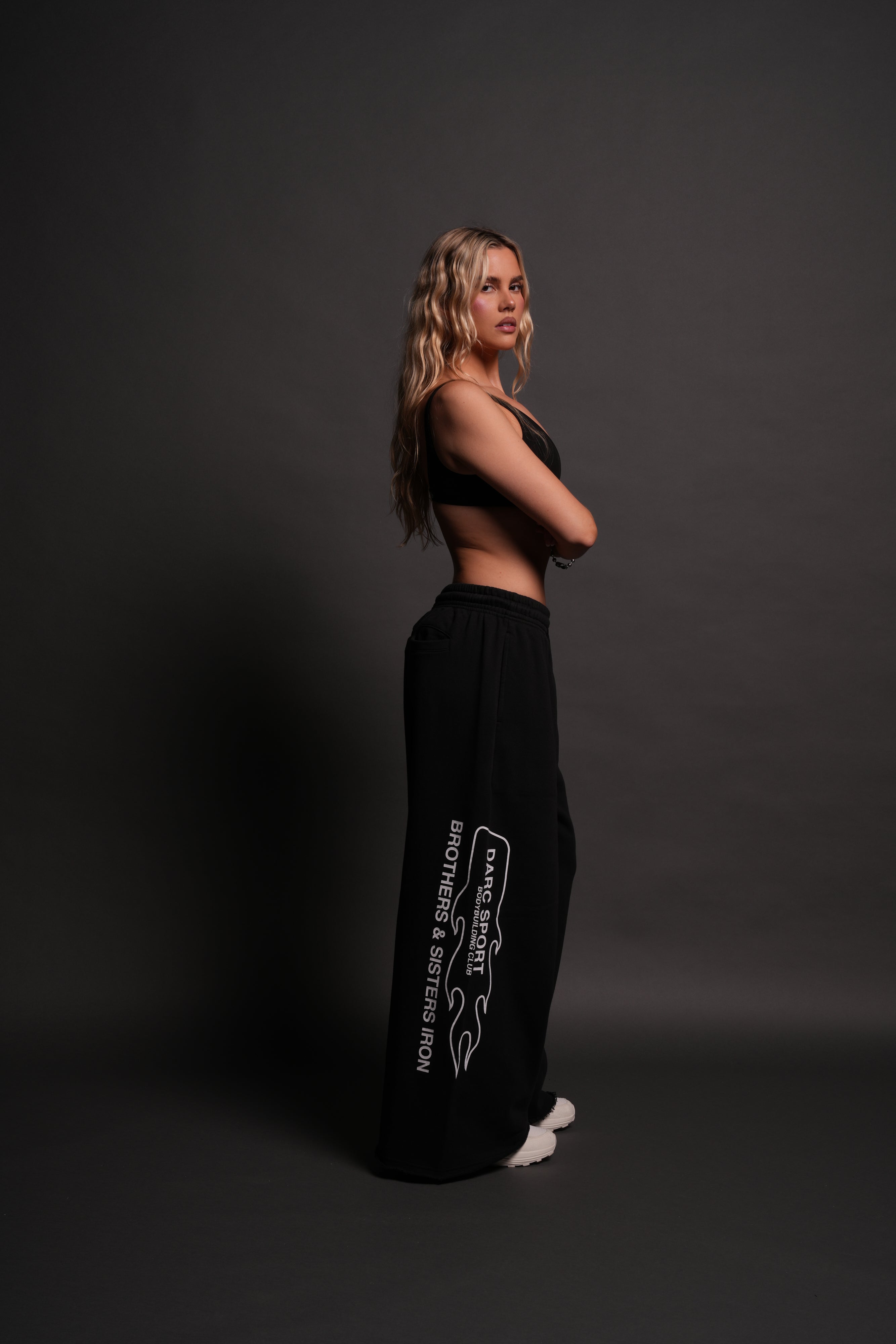 Wolves Gym V2 Oversized Omen Sweat Pants in Black