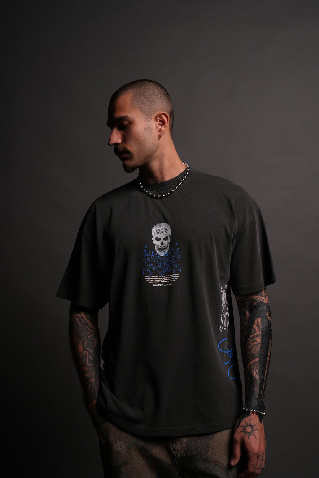 Austin 3:16 "Premium" Oversized Tee in Wolf Gray