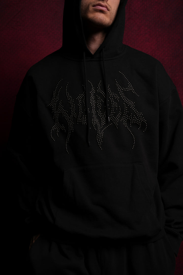 Hesh Stud "Grunge" Hoodie in Black