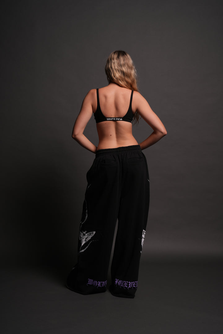 Darc Flame Oversized Omen Sweat Pants in Black