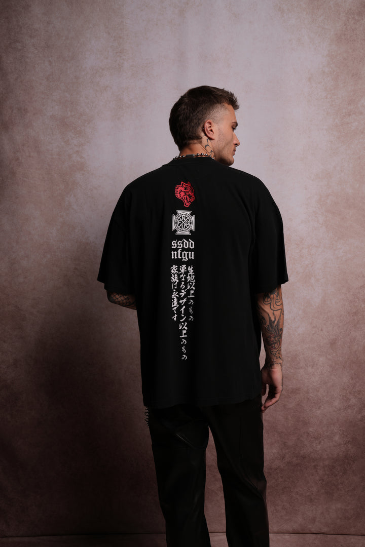 The Seven Virtues "Premium" Oversized Tee in Black