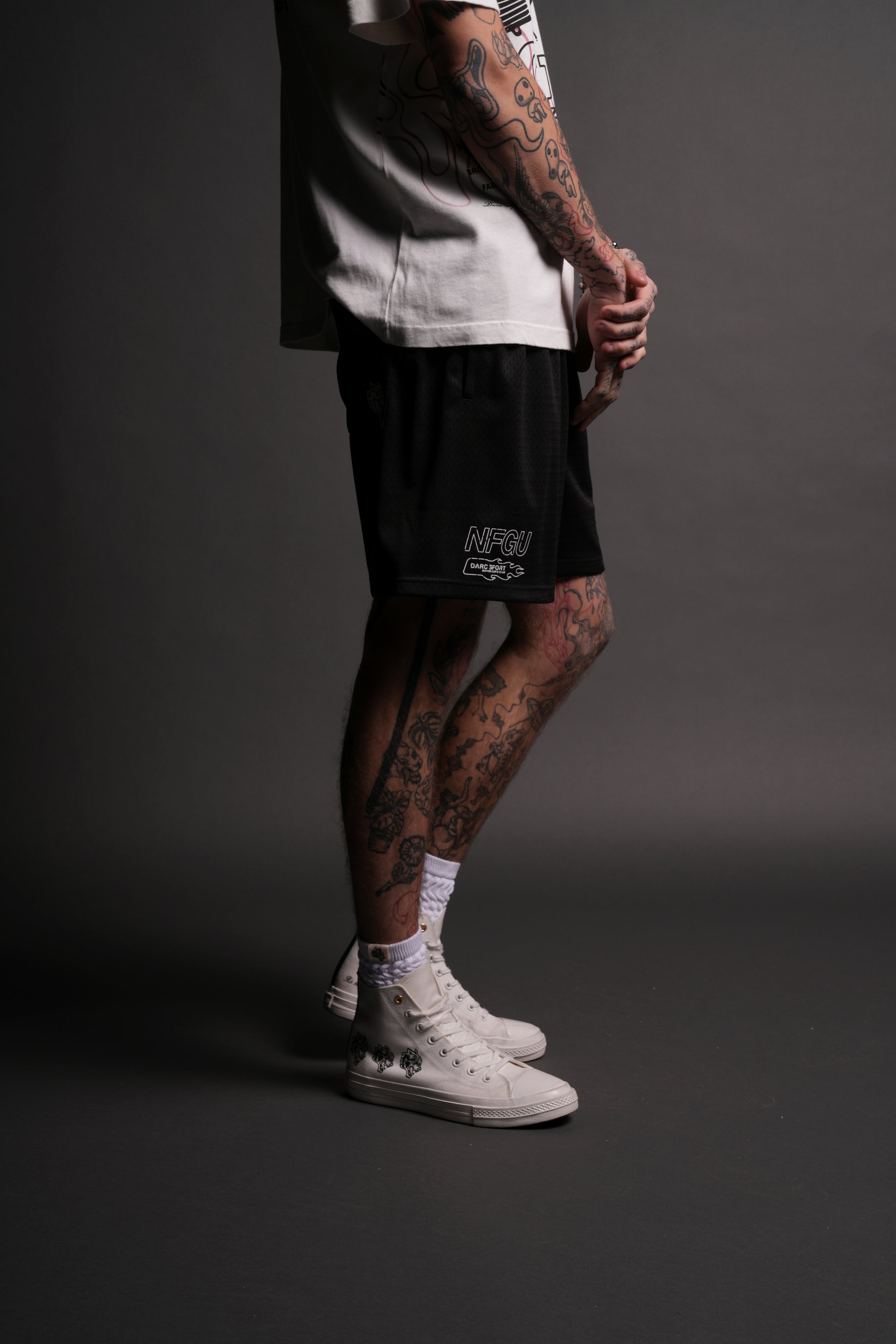 NFGU Powerhouse Mesh Shorts in Black