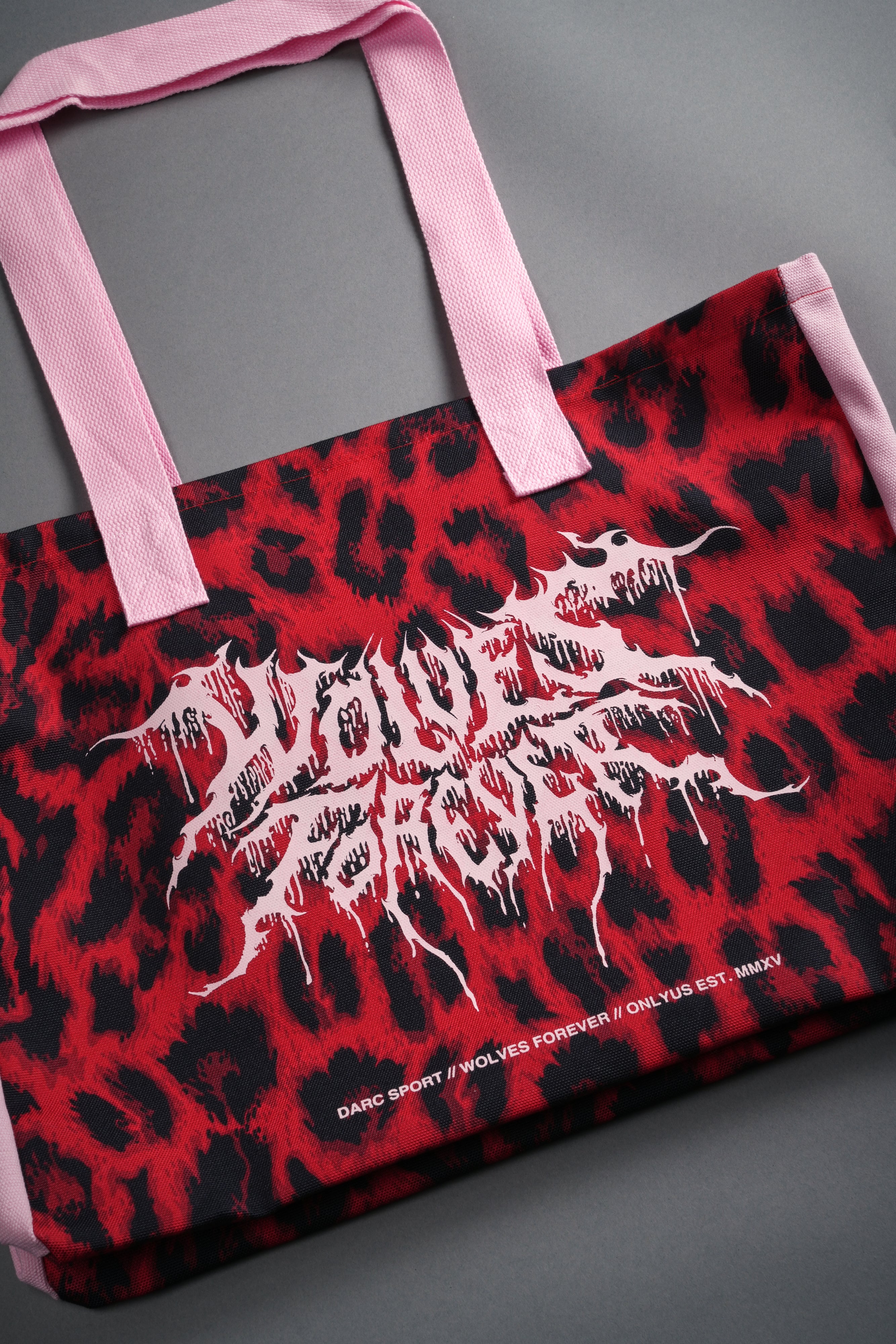 Moth Forever Canvas Tote in Red Leopard/Cloud Pink