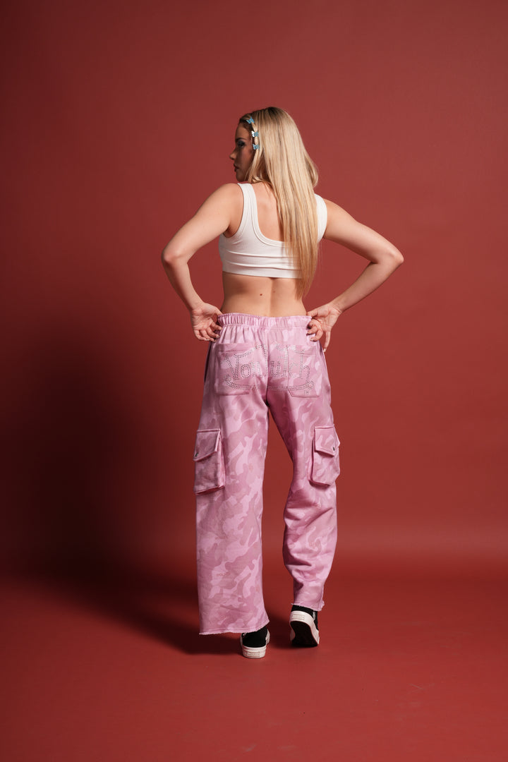 Y2Kulture Durst Cargo Sweats in DSVD Bubblegum Camo