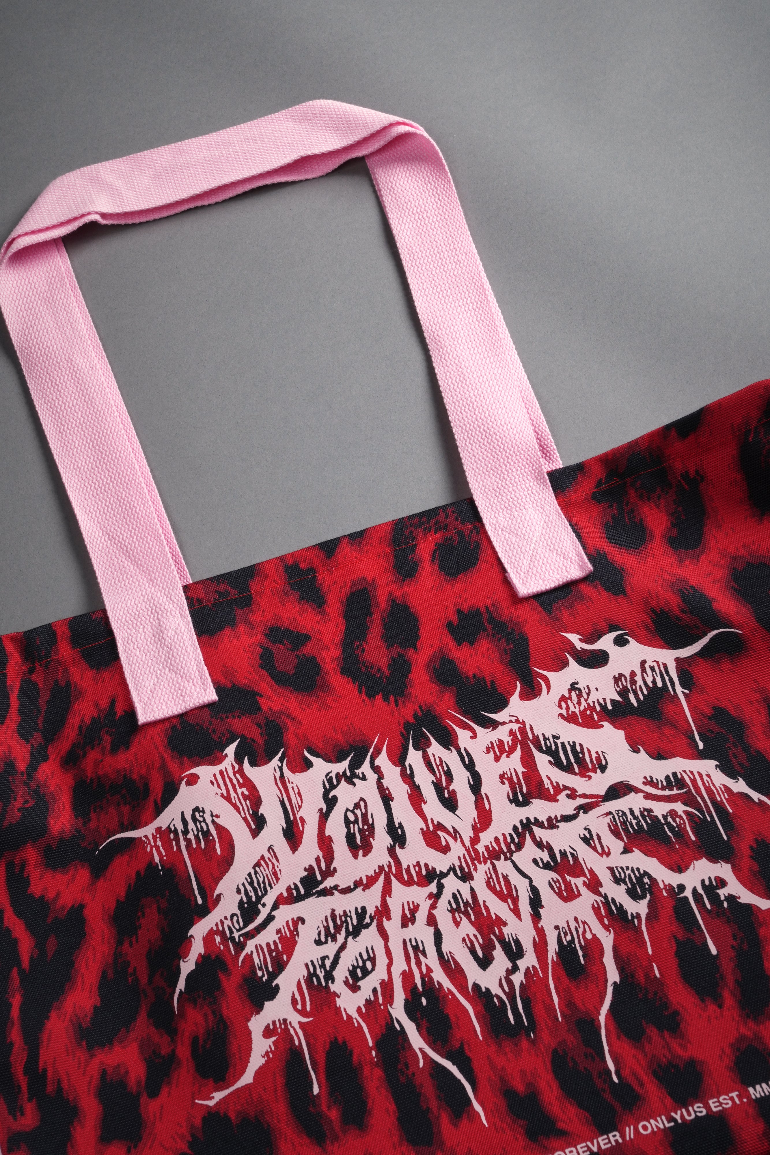 Moth Forever Canvas Tote in Red Leopard/Cloud Pink