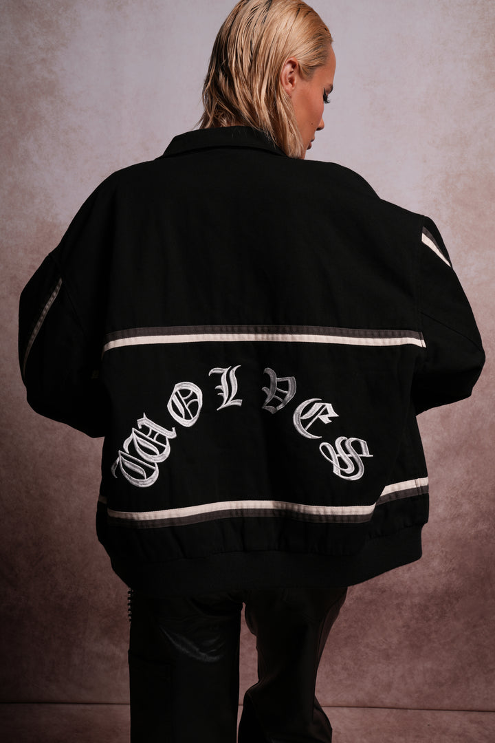 Wolves Club Chopper Big Moe Jacket in Black/Cream/Wolf Gray