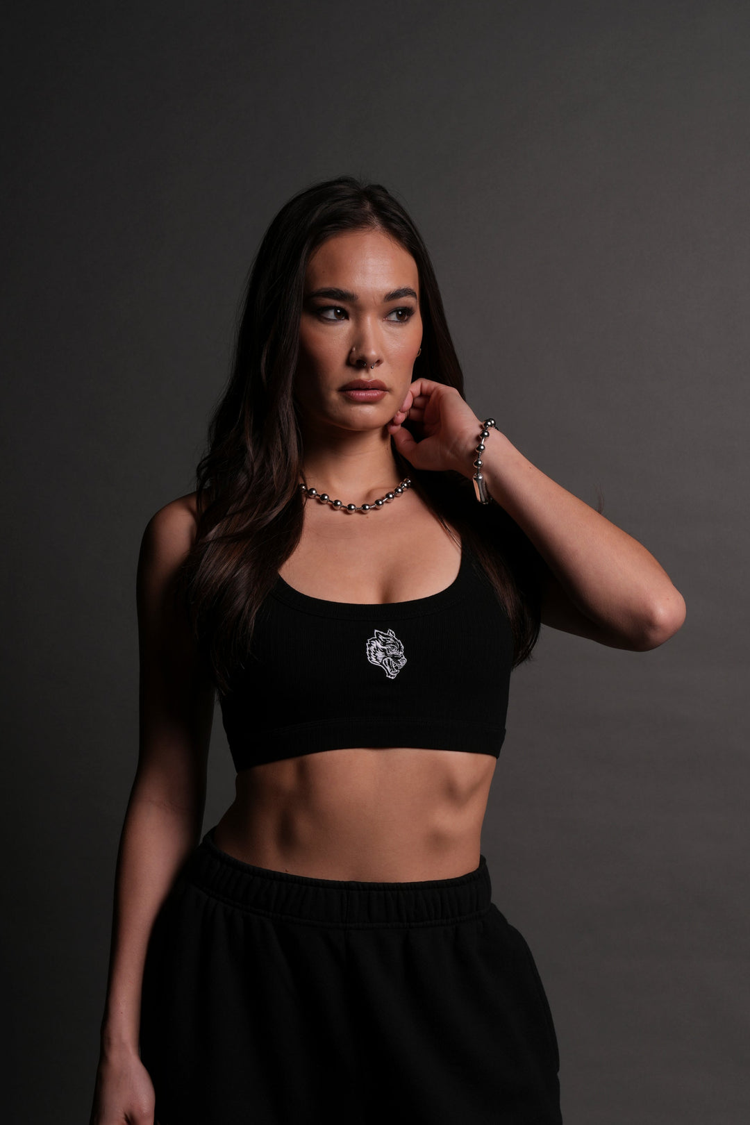 Single Wolf Wellness Bra in Black