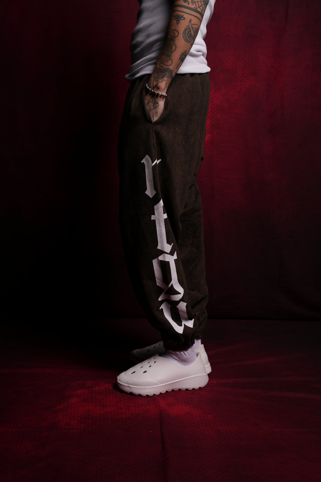 Our Mantra Lounger Sweat Pants in Brown Driftwood Forest Camo