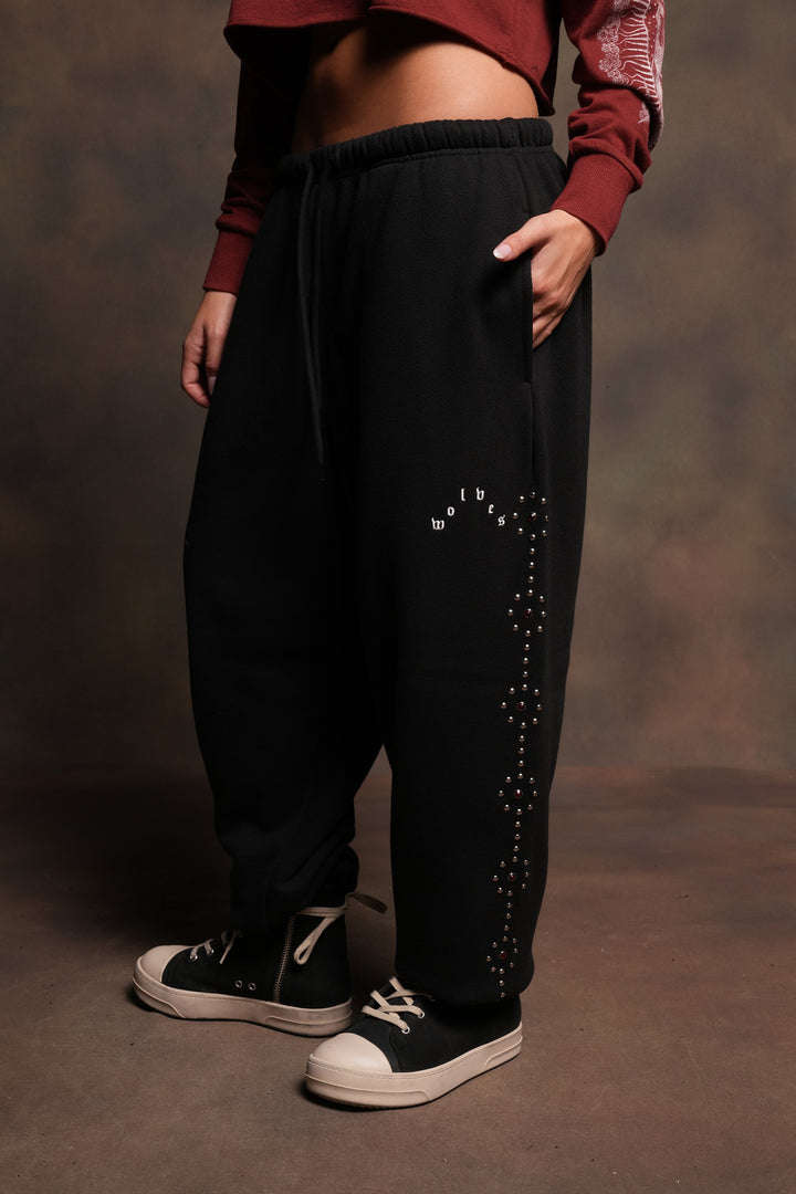Stud Lobo Premium Lounger Sweatpants In Black