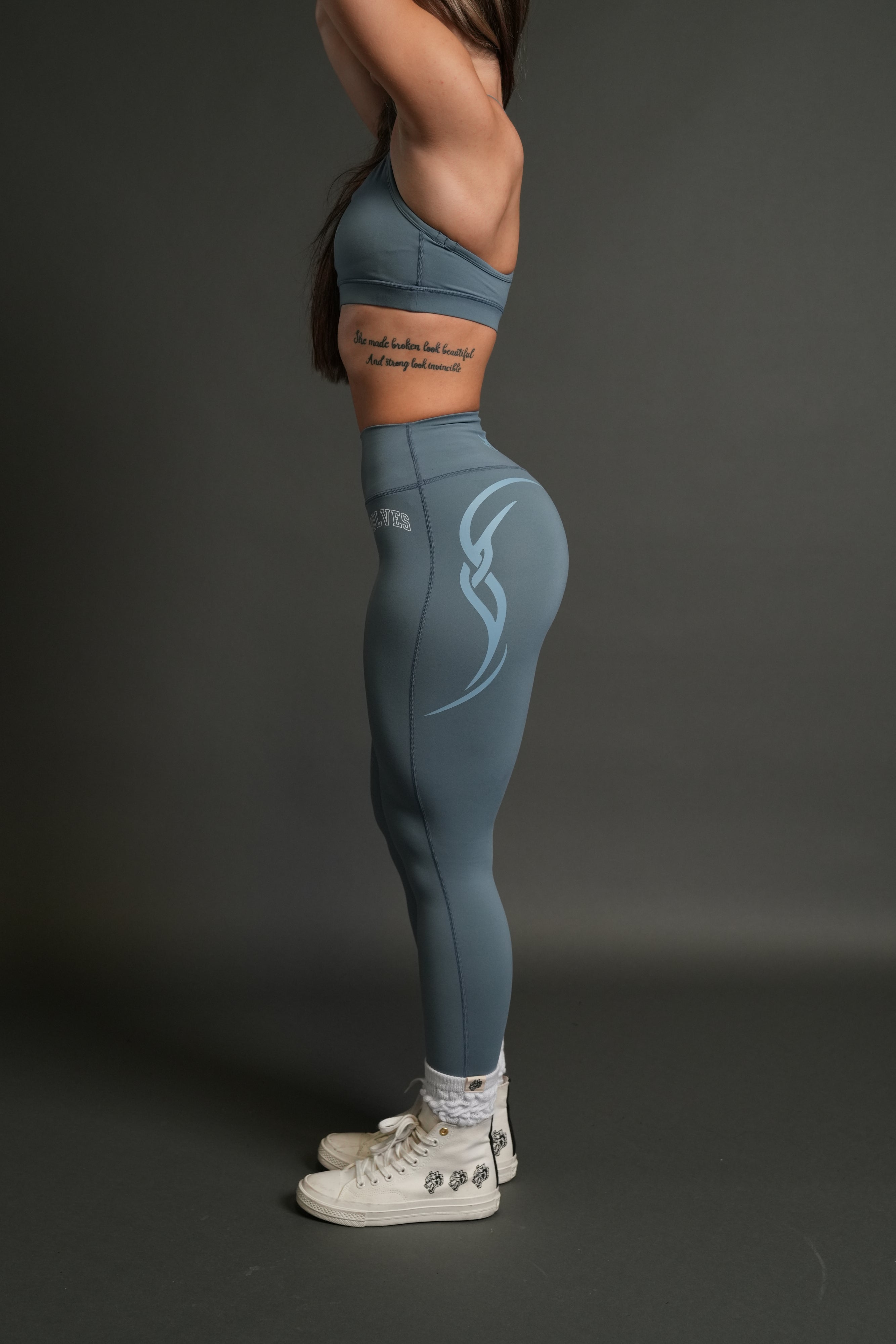 Finite Code Loyalty "Beau" Leggings in Greek Stone