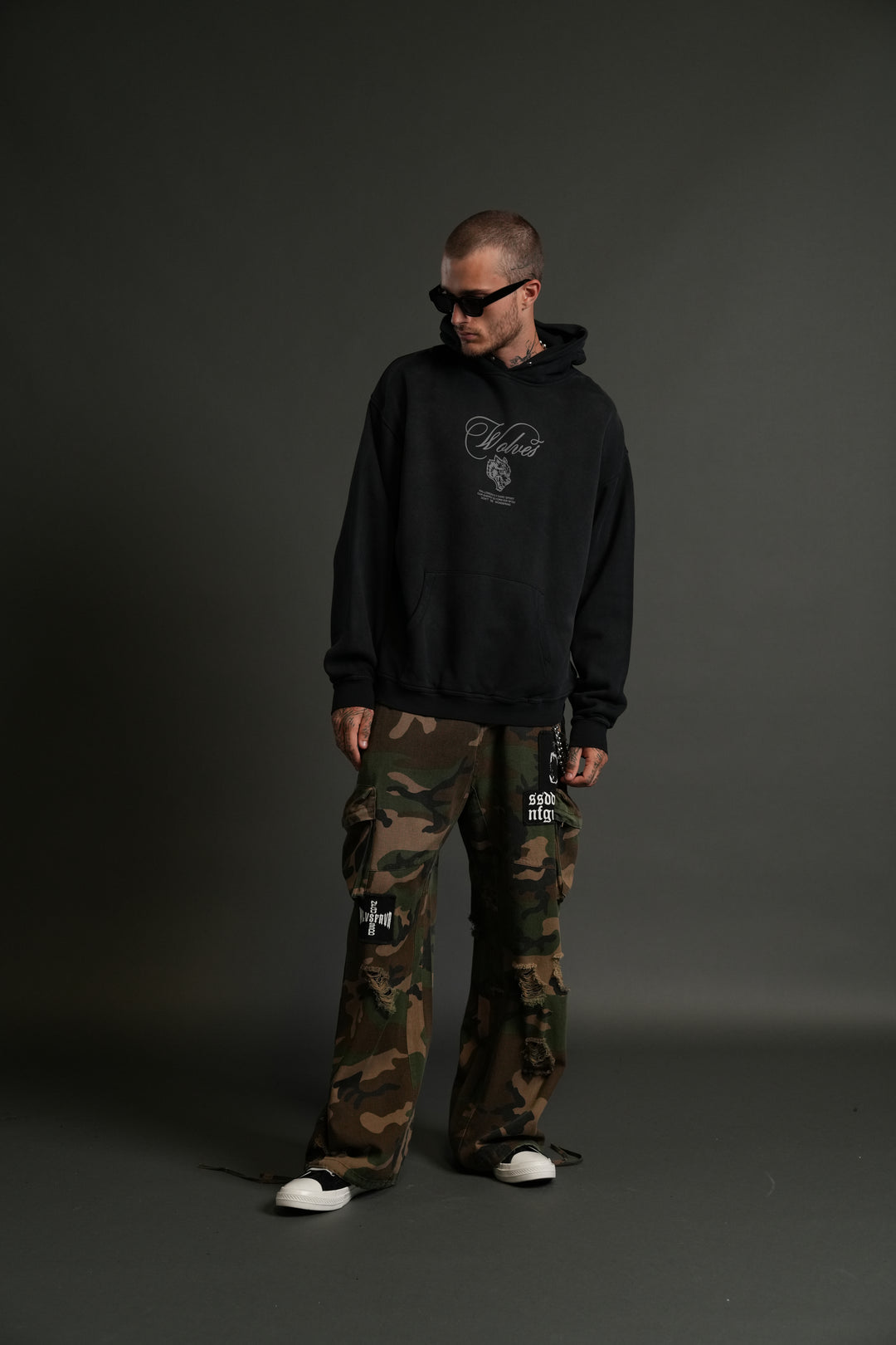 (1 OF 500) In the Night "Pierce" Hoodie in Black Drift Wash