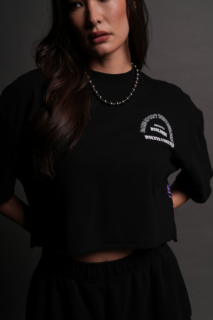 The One You Feed V2 "Premium" Oversized (Cropped) Tee in Black