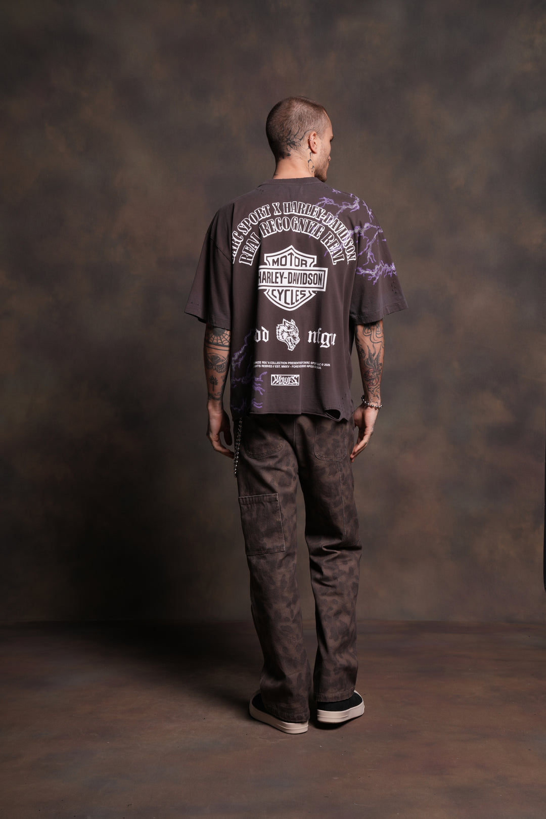 We Were Never the Same Distressed Grunge Tee in Darc Brown Drift Wash