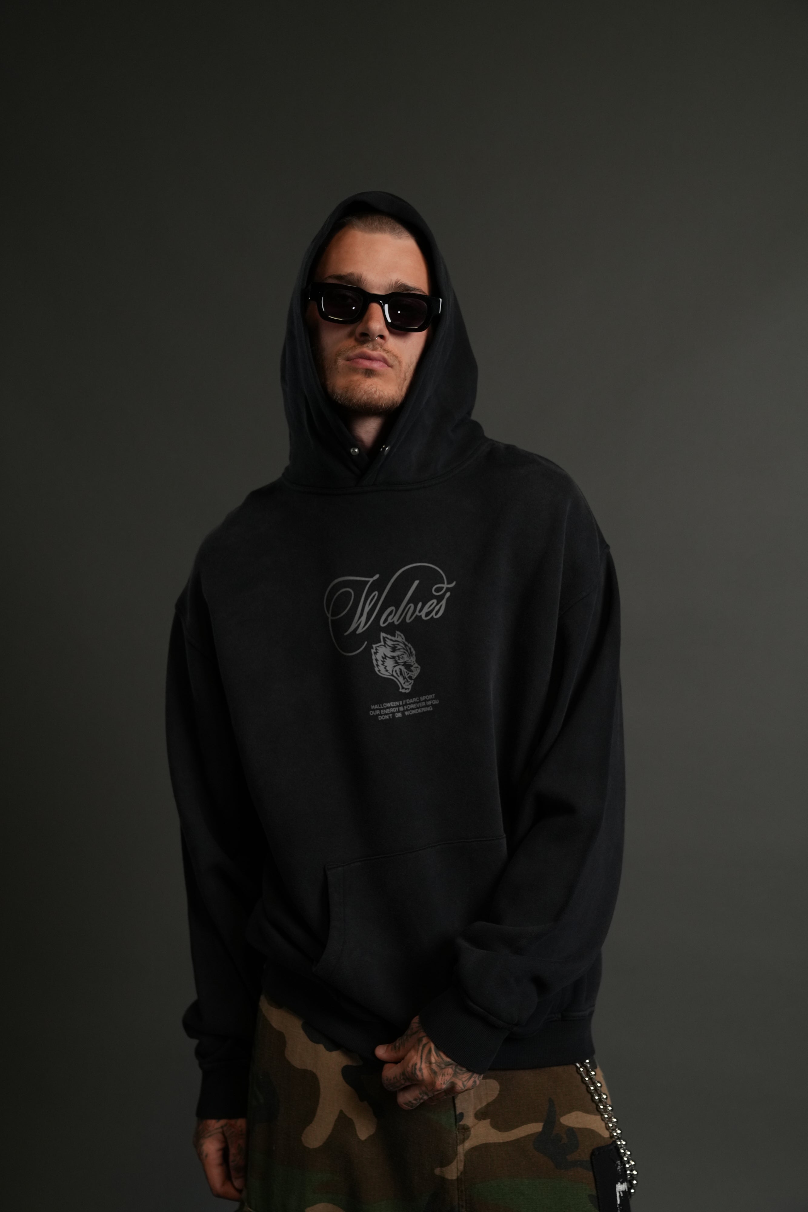 (1 OF 500) In the Night "Pierce" Hoodie in Black Drift Wash