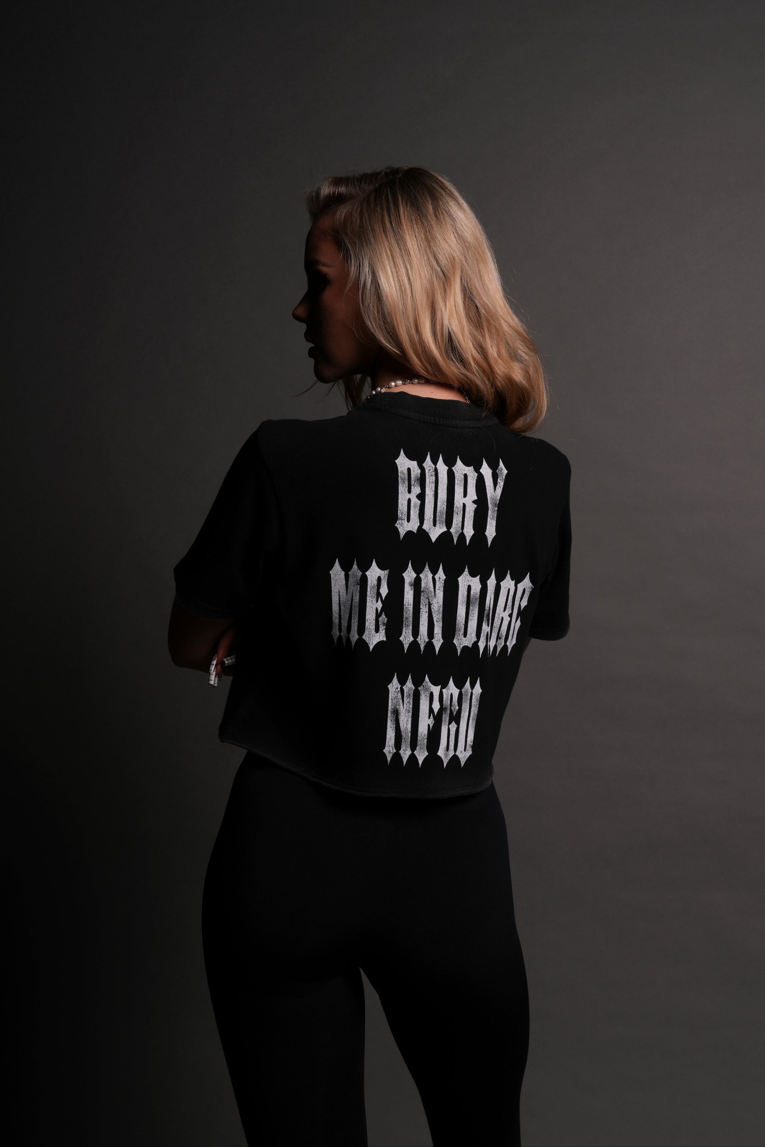 Bury Me In Darc NFGU "Premium" (Cropped) Tee in Black