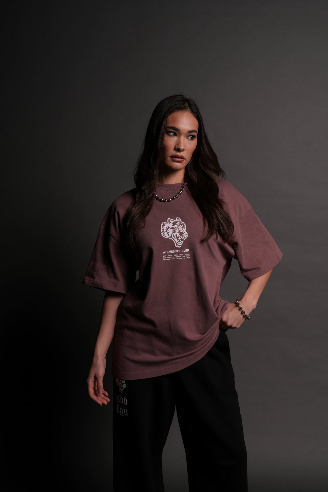 Wolves Have Your Back "Premium" Oversized Unisex Tee in Mauve