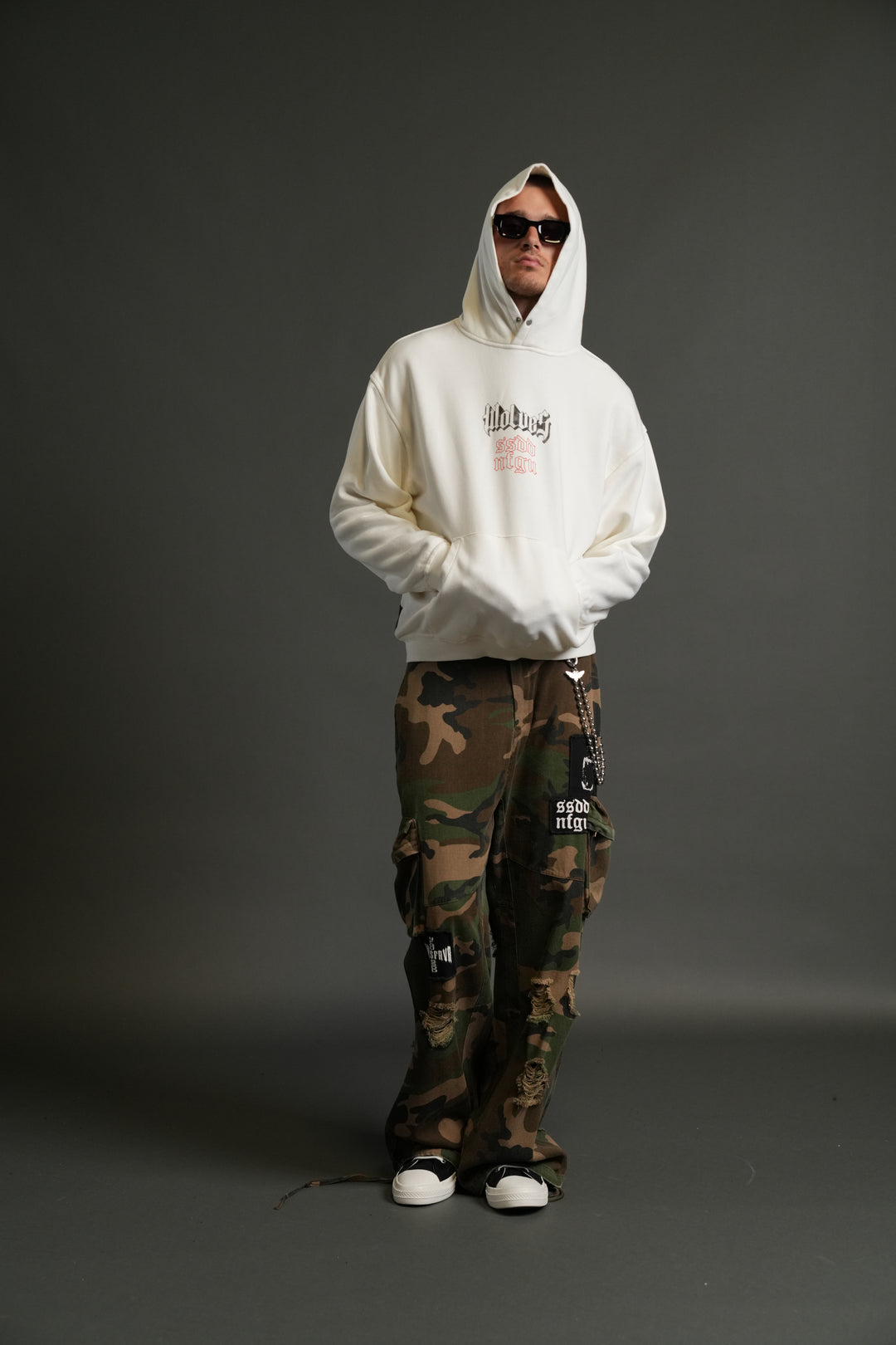 Eternal Blood "Pierce" Hoodie in Cream