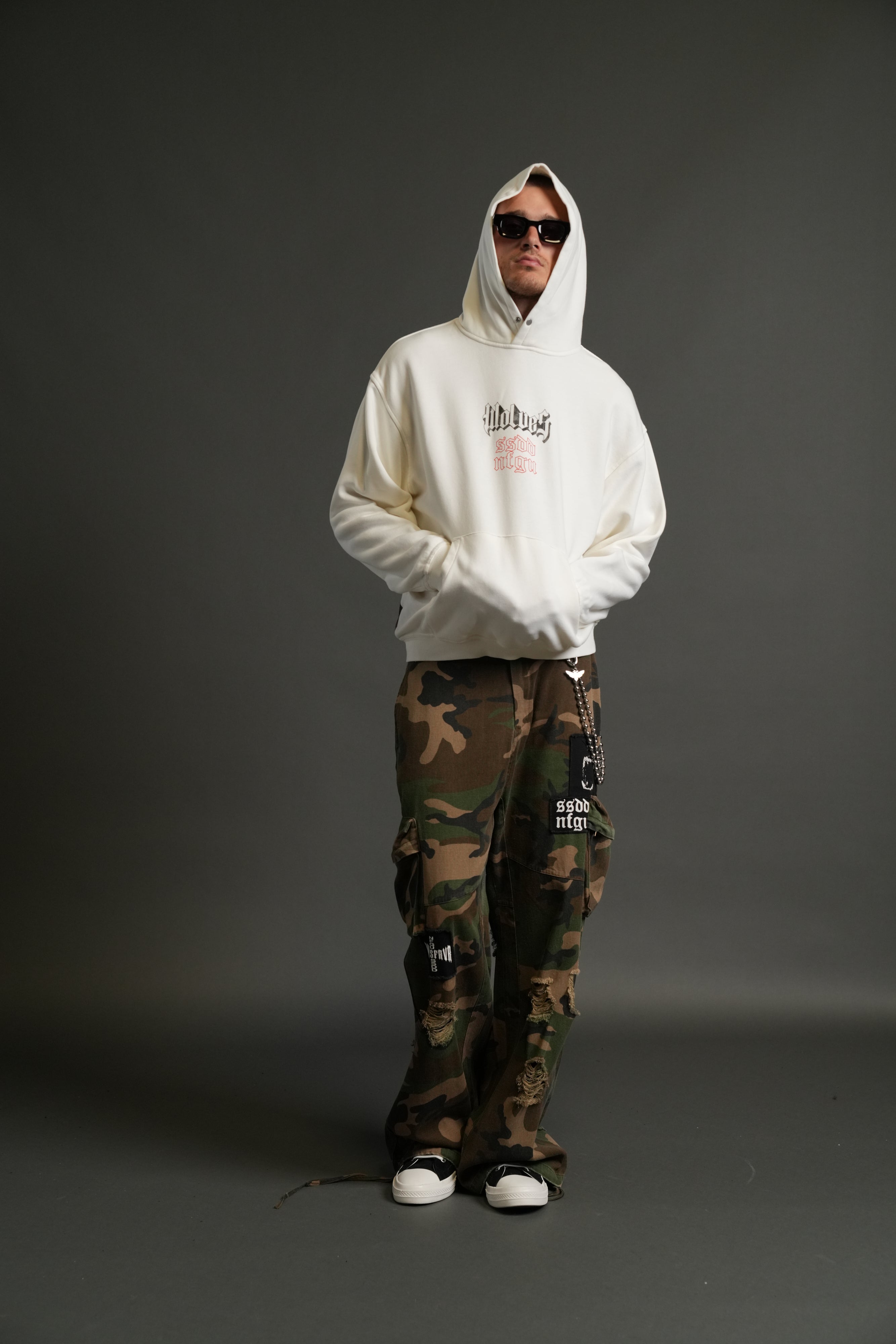 Eternal Blood "Pierce" Hoodie in Cream
