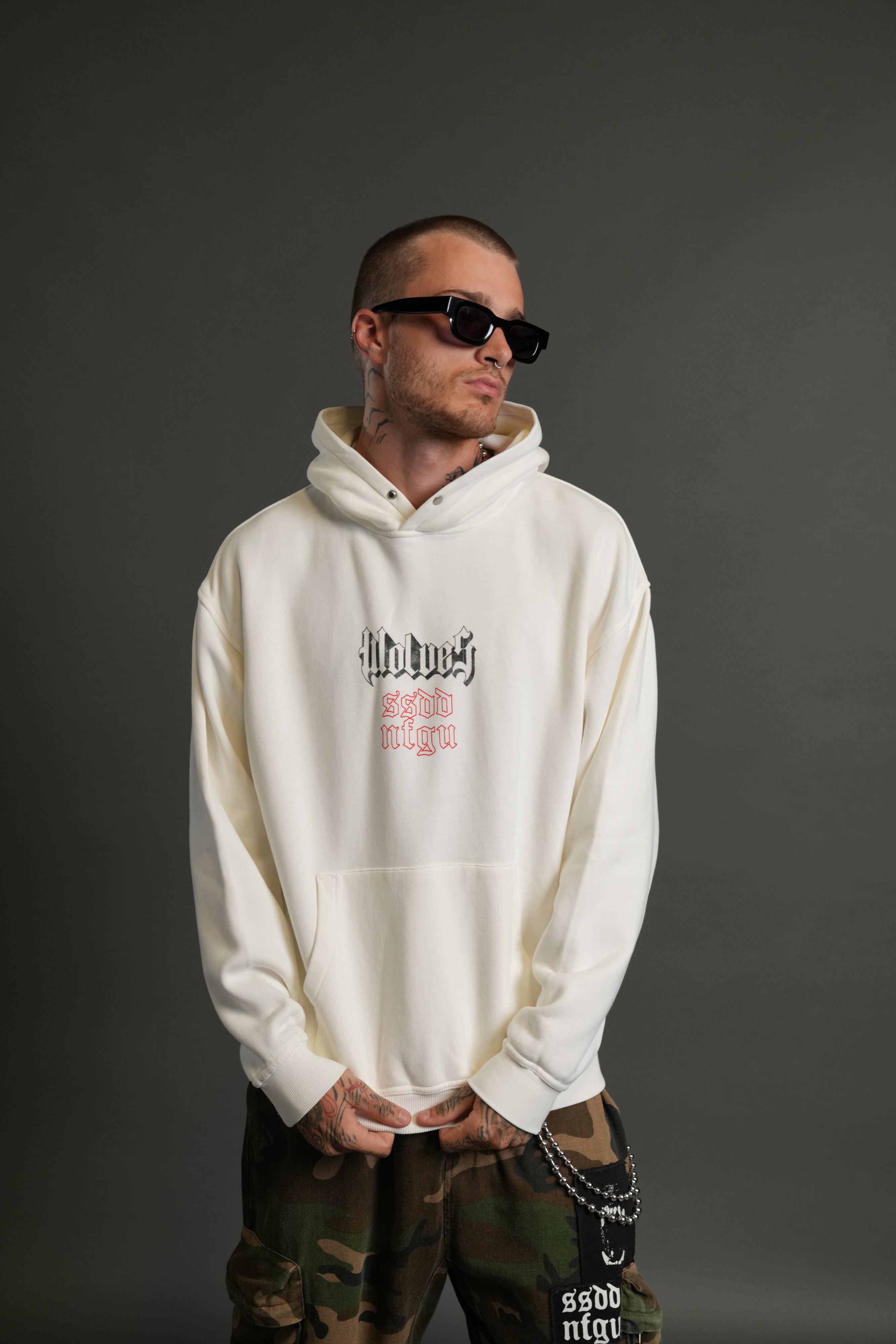 Eternal Blood "Pierce" Hoodie in Cream