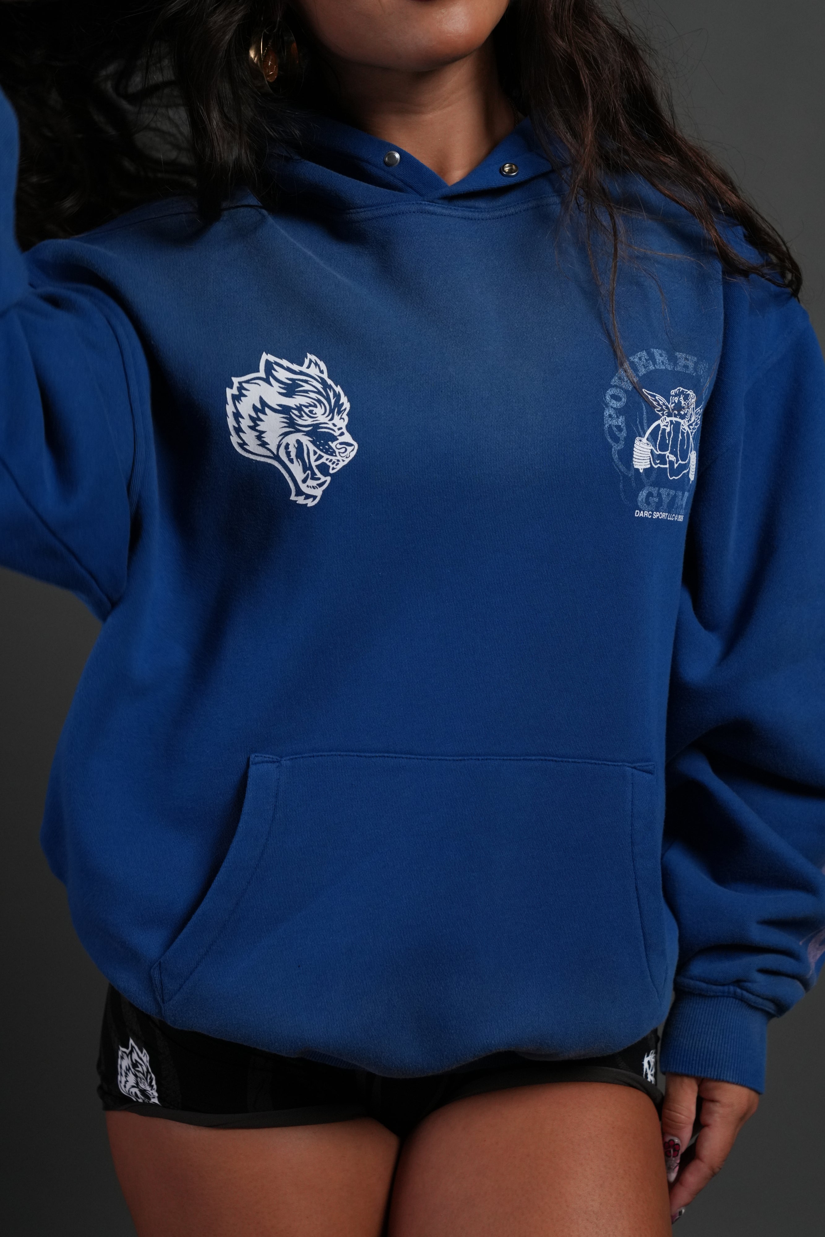 Powerhouse of the Cherub Unisex "Pierce" Hoodie in Darc Cobalt Drift Wash