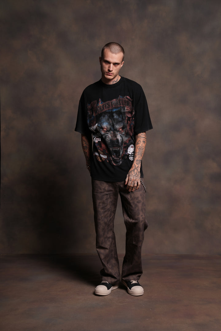 Inferno Wolf "Premium" Oversized Tee in Black