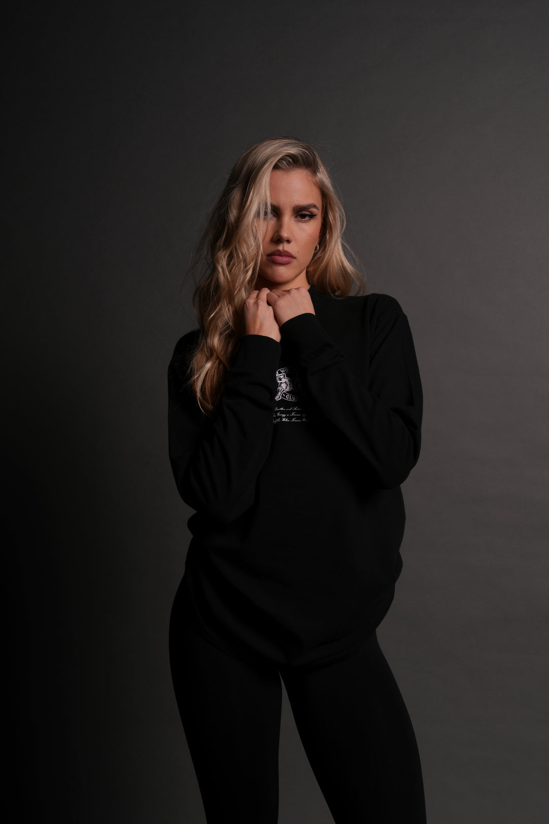 Leap V2 "Premium" L/S She Tee in Black