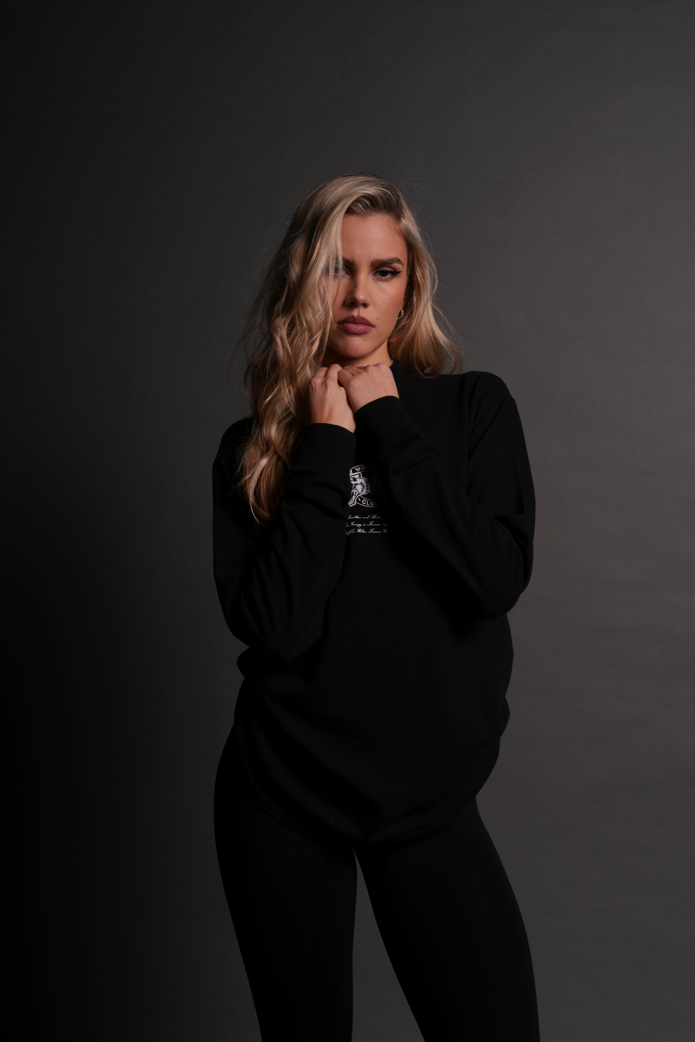 Leap V2 "Premium" L/S She Tee in Black