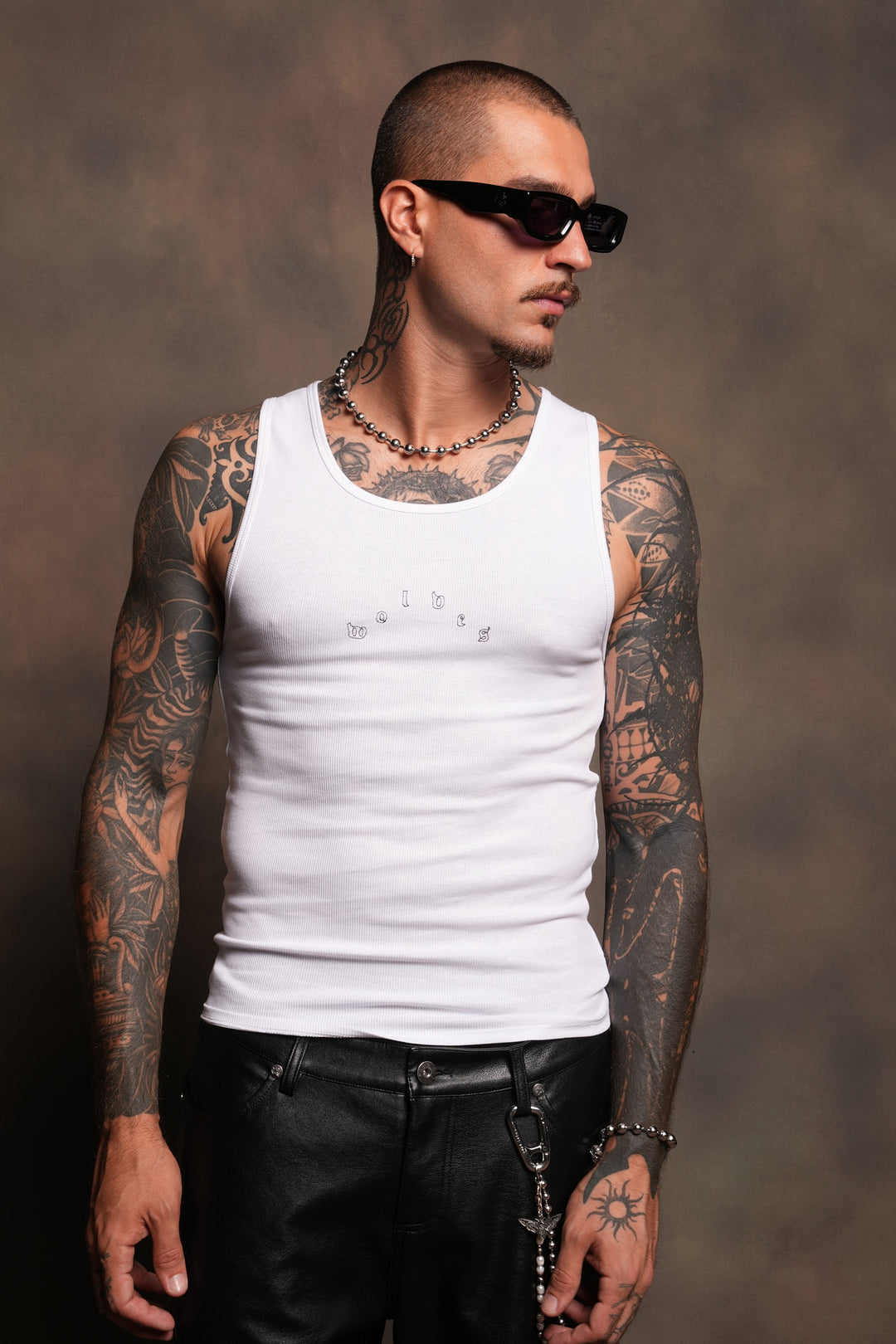 Pyramid Ribbed Tank V2 In White
