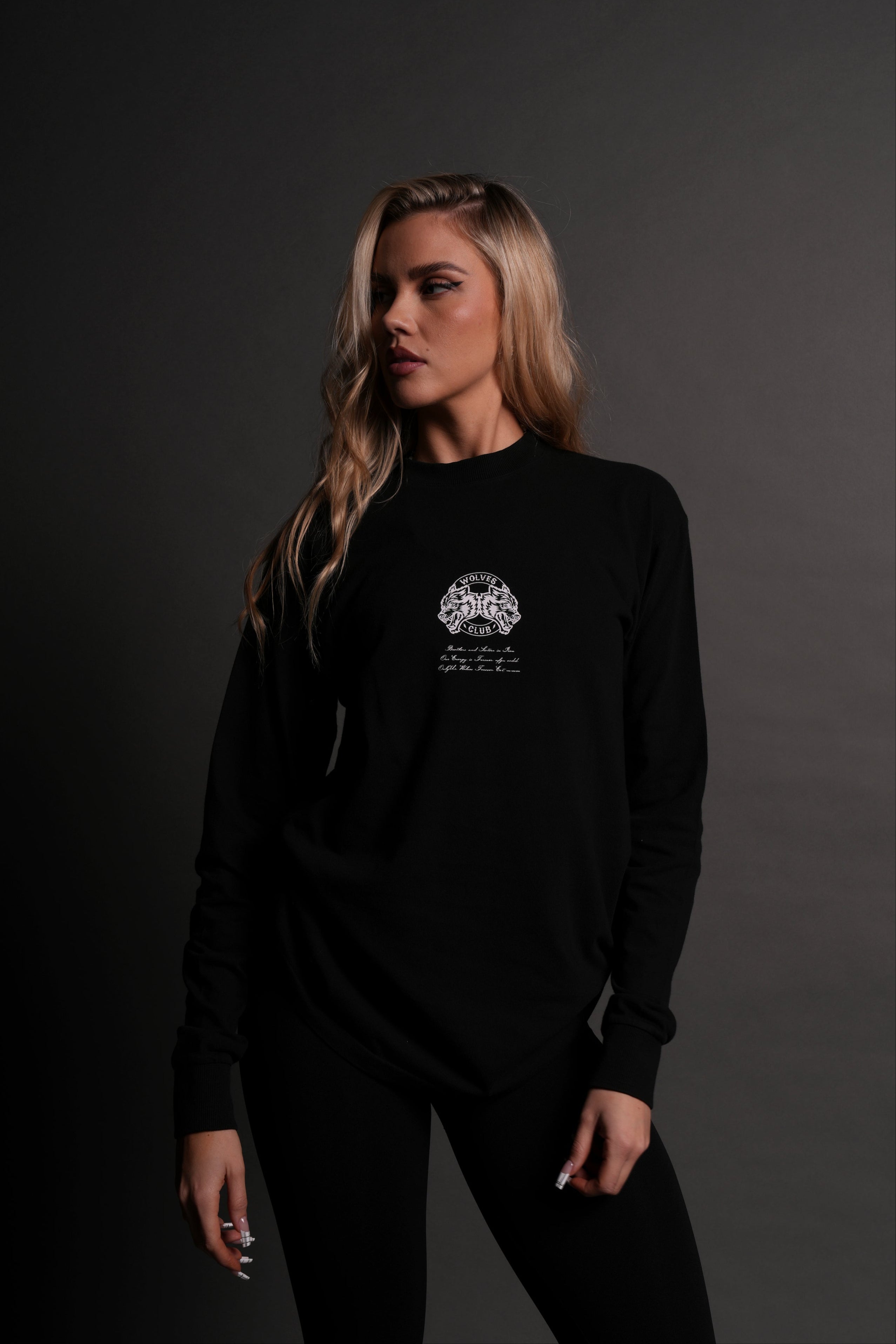 Leap V2 "Premium" L/S She Tee in Black