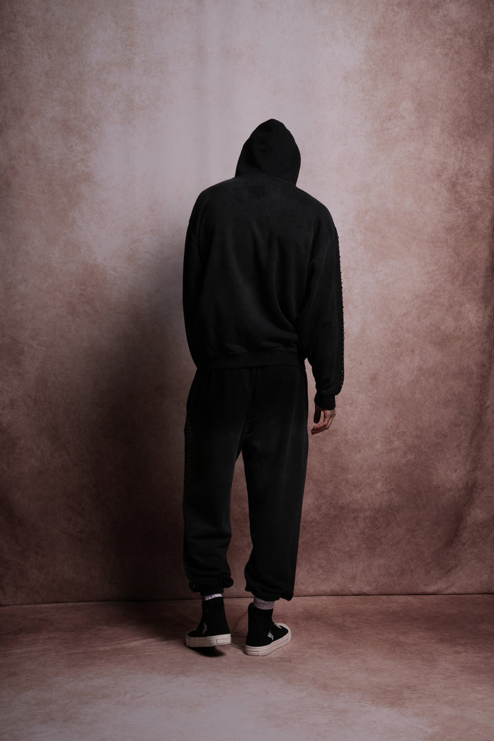 Chopper Stud "Pierce" Hoodie in Black Horizon Sun Fade