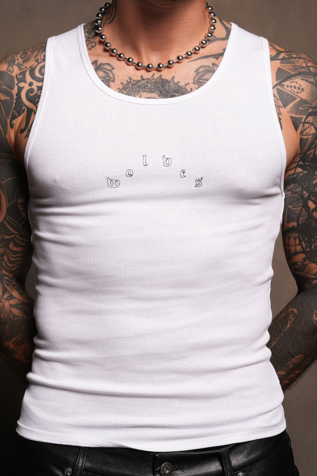 Pyramid Ribbed Tank V2 In White